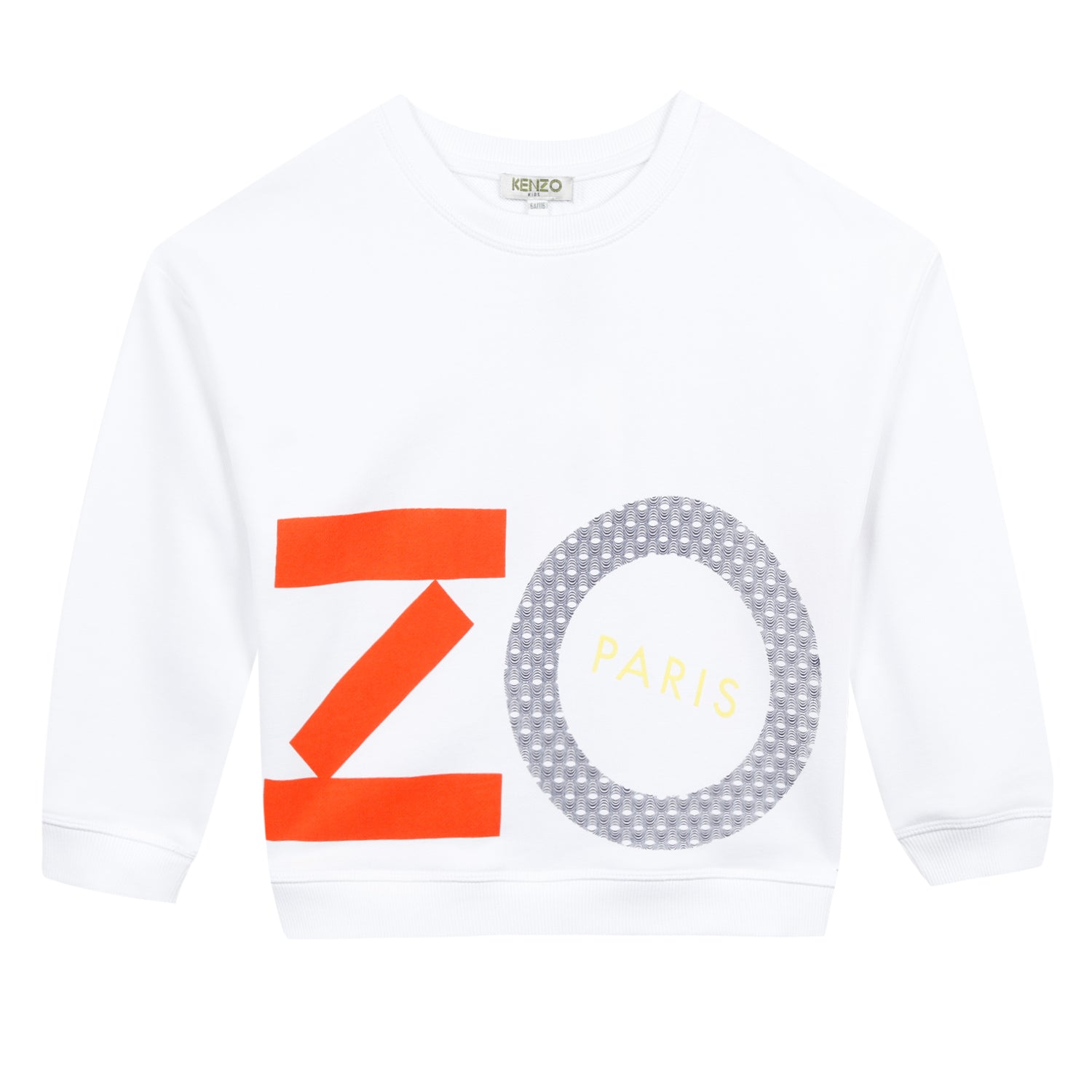 Girls Optic White Cotton Sweatshirt