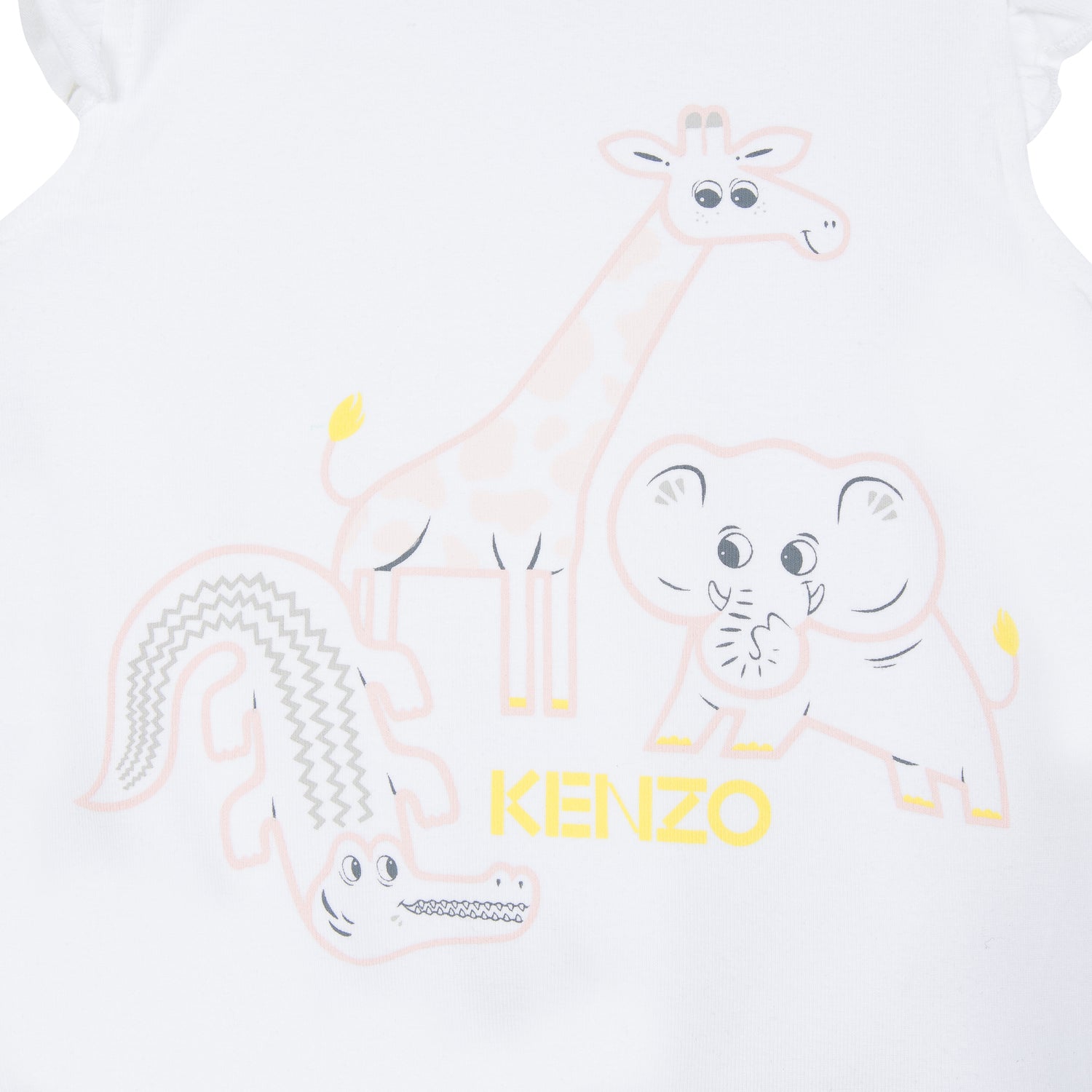 Baby Girls White Printed Babysuits