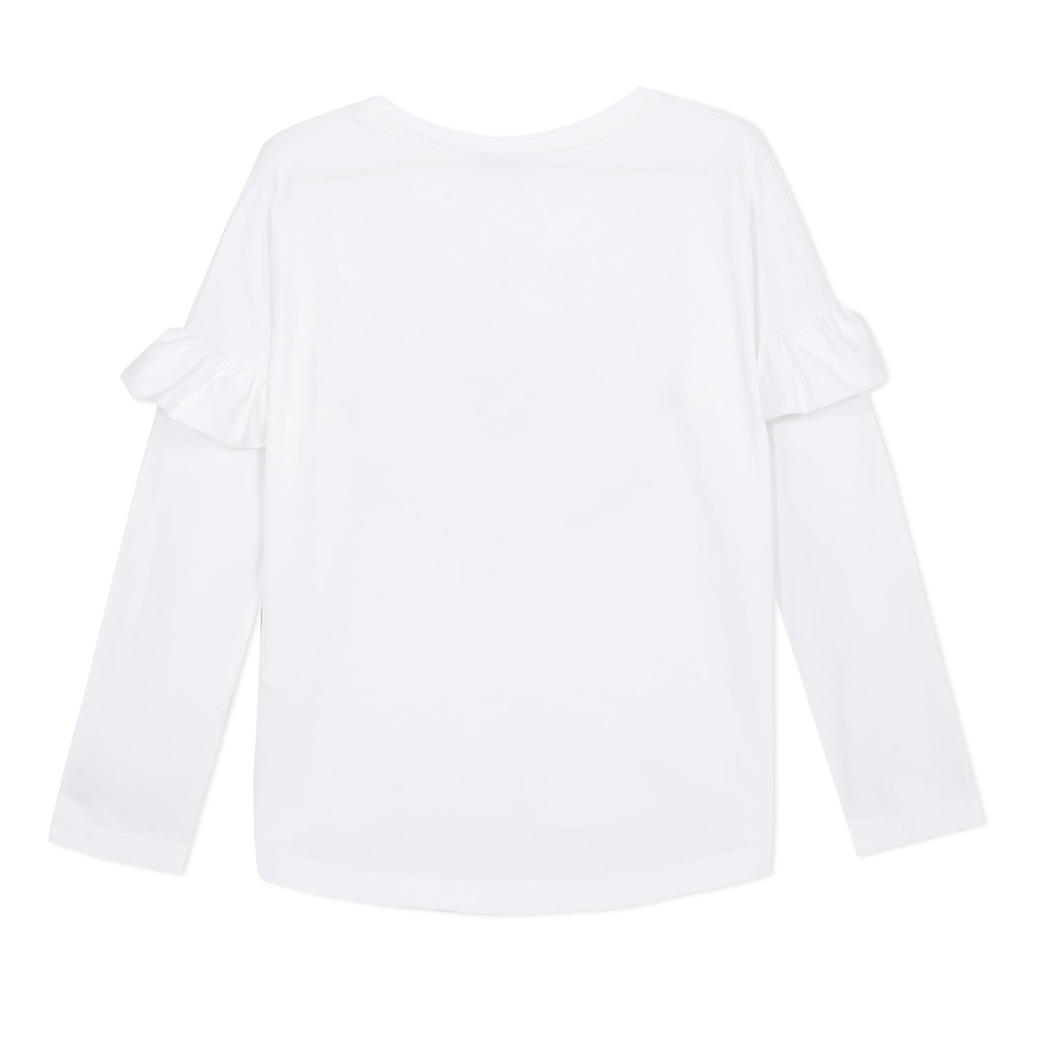 Girls White Eye Cotton Long Sleeves T-shirt
