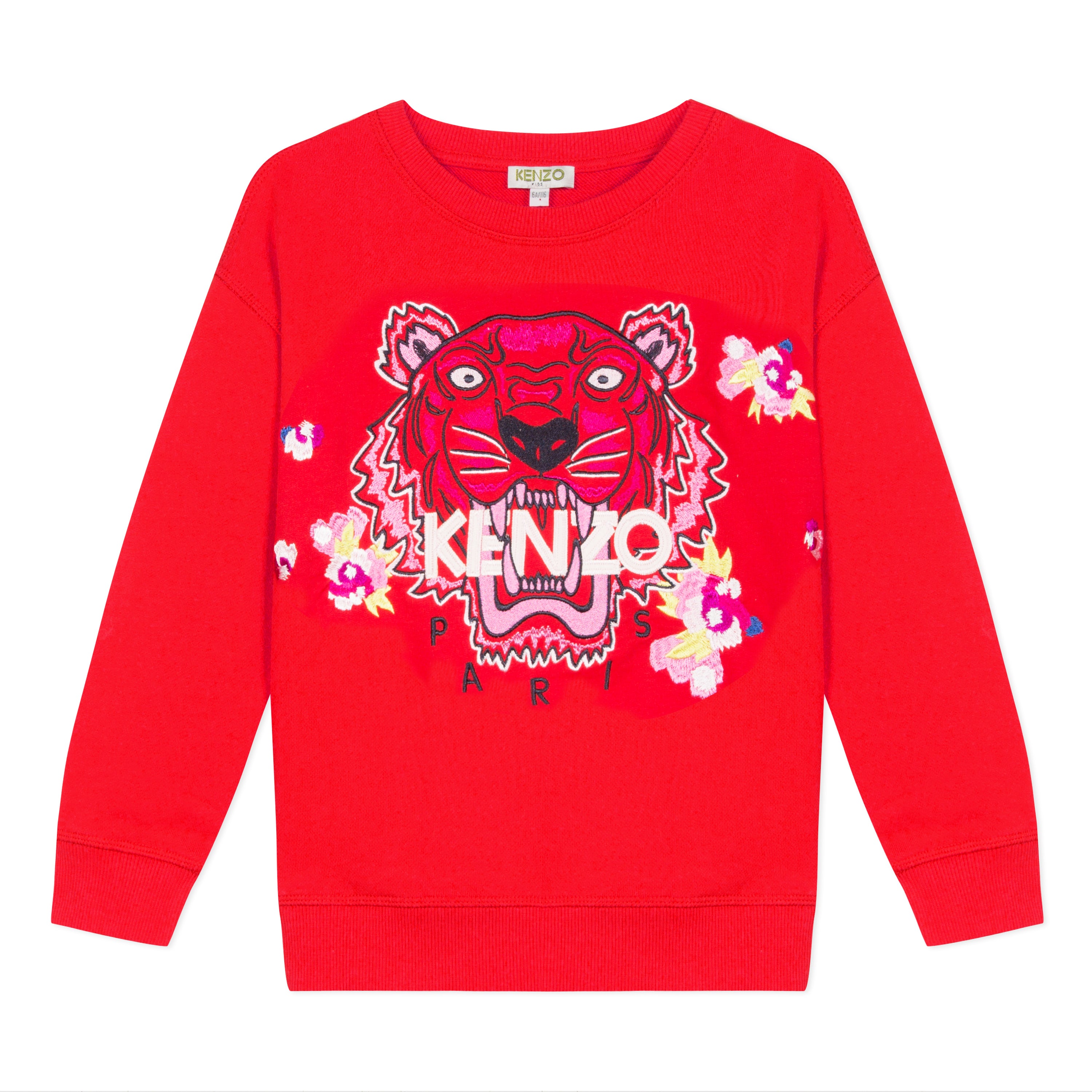 Girls Red Tiger Cotton Sweatshirt