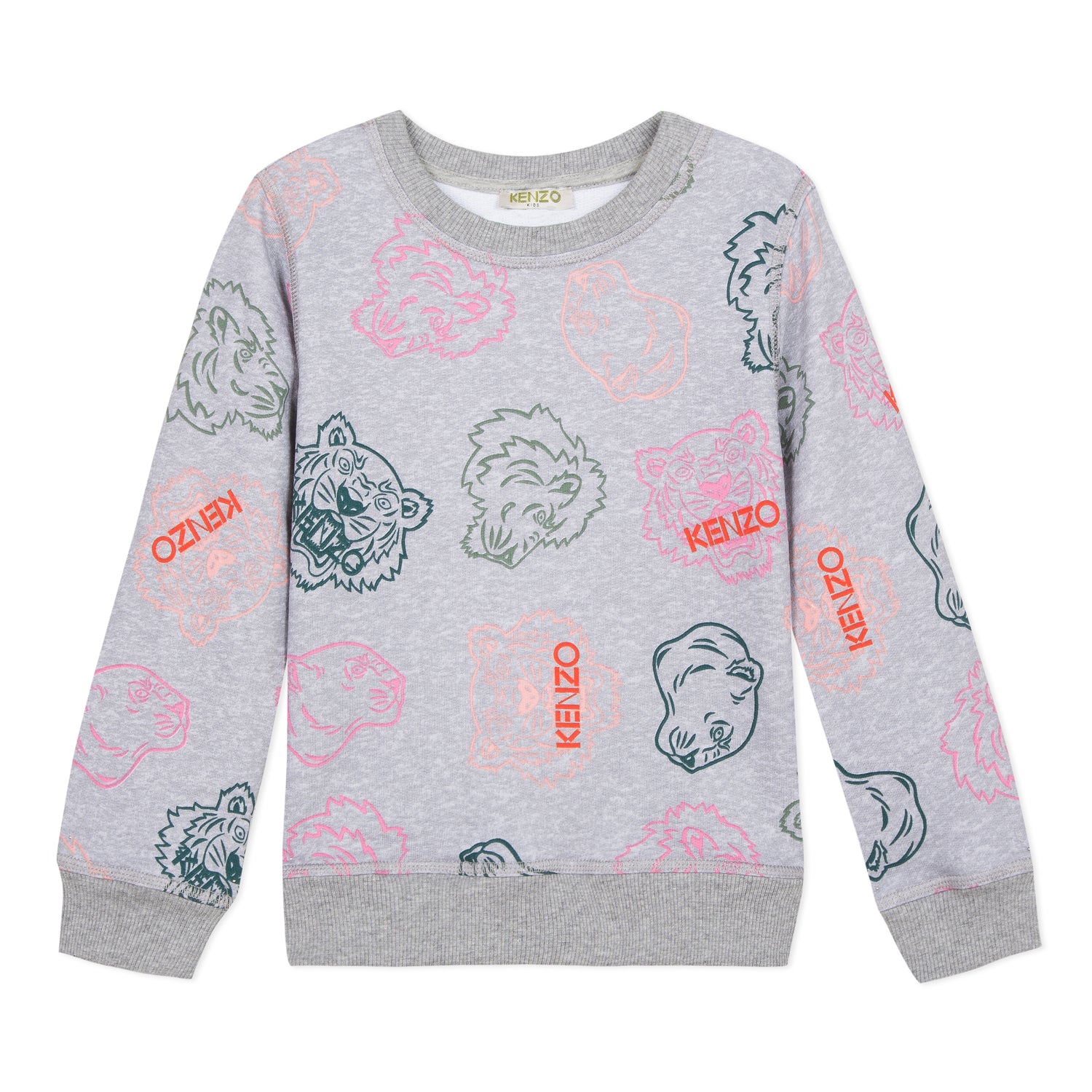 Girls Grey Printing Cotton Sweatshirt