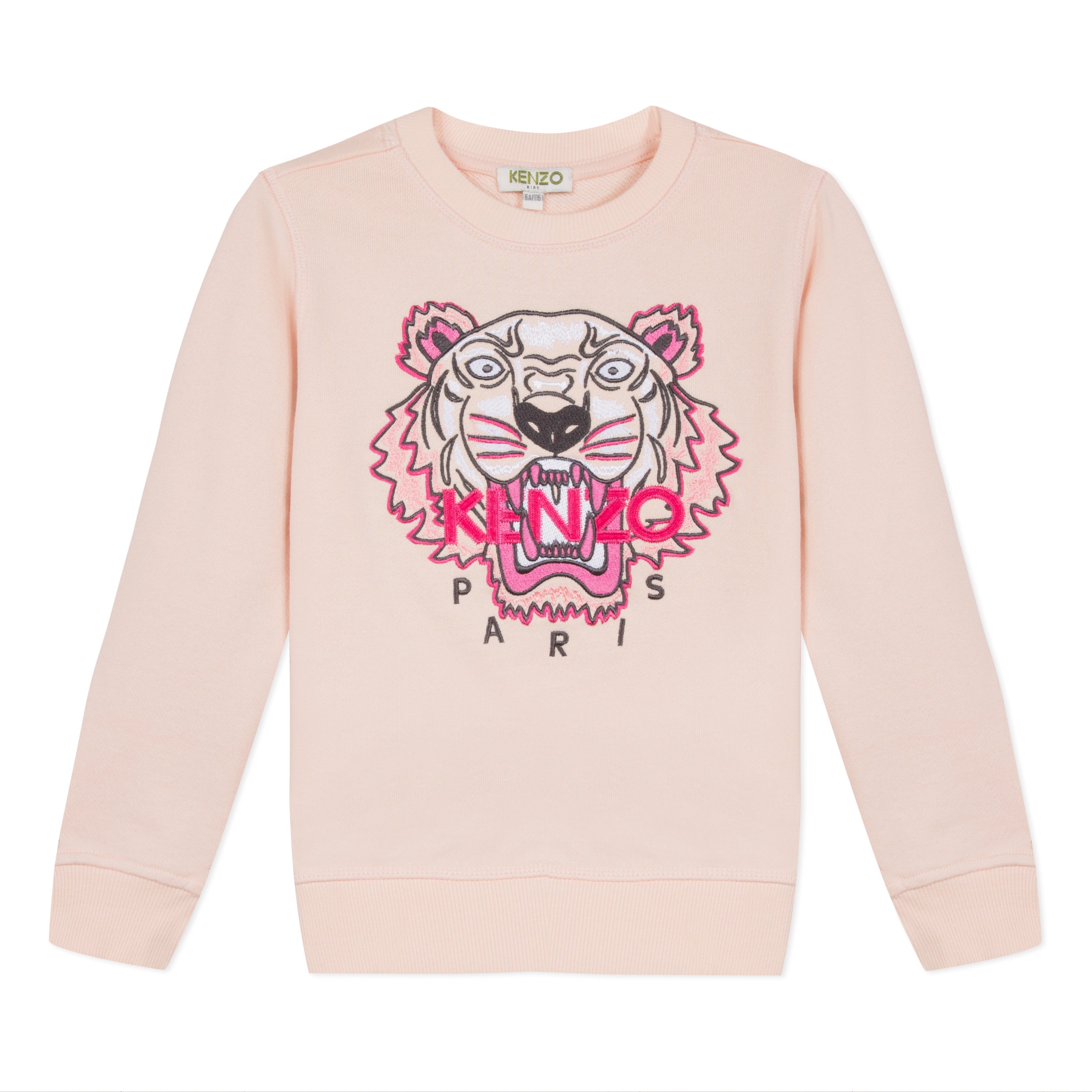 Girls Pink Tiger Cotton Sweatshirt