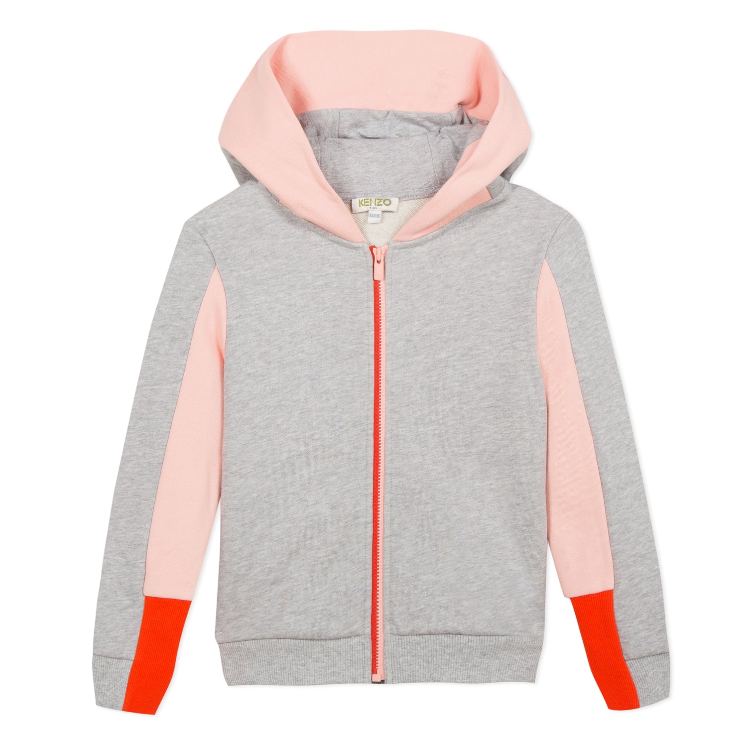 Girls Grey Hooded Zip Cotton Cardigan