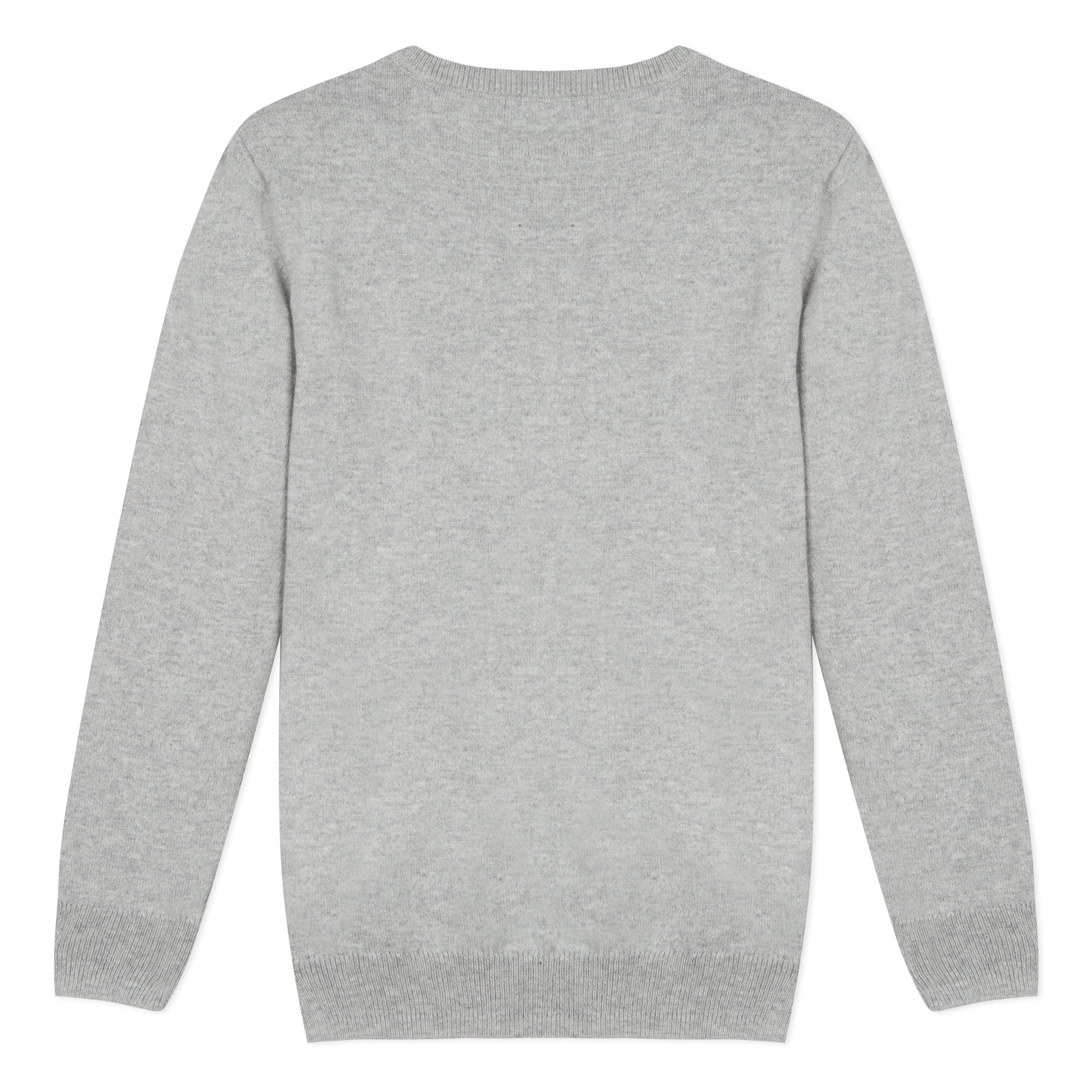 Girls Grey Logo Cotton Sweater