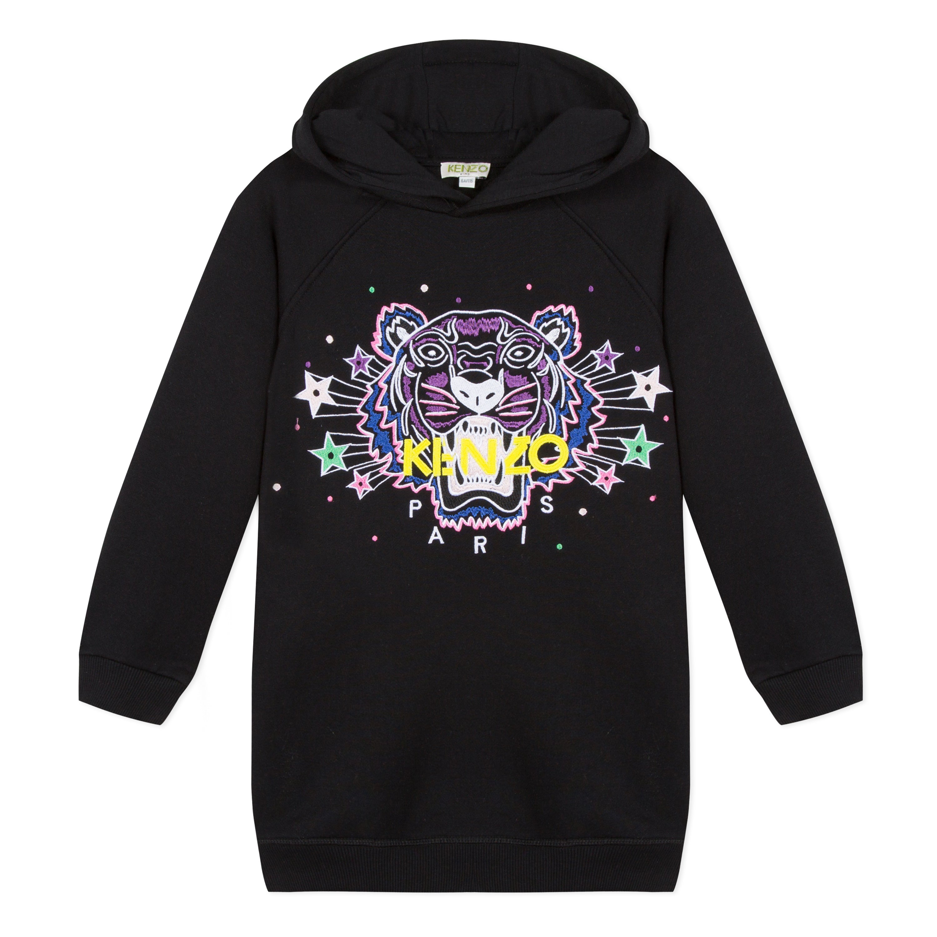 Girls Black Tiger Cotton Dress