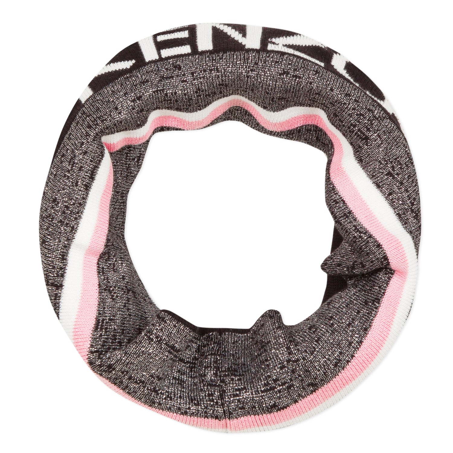 Girls Black Logo Cotton Scarf