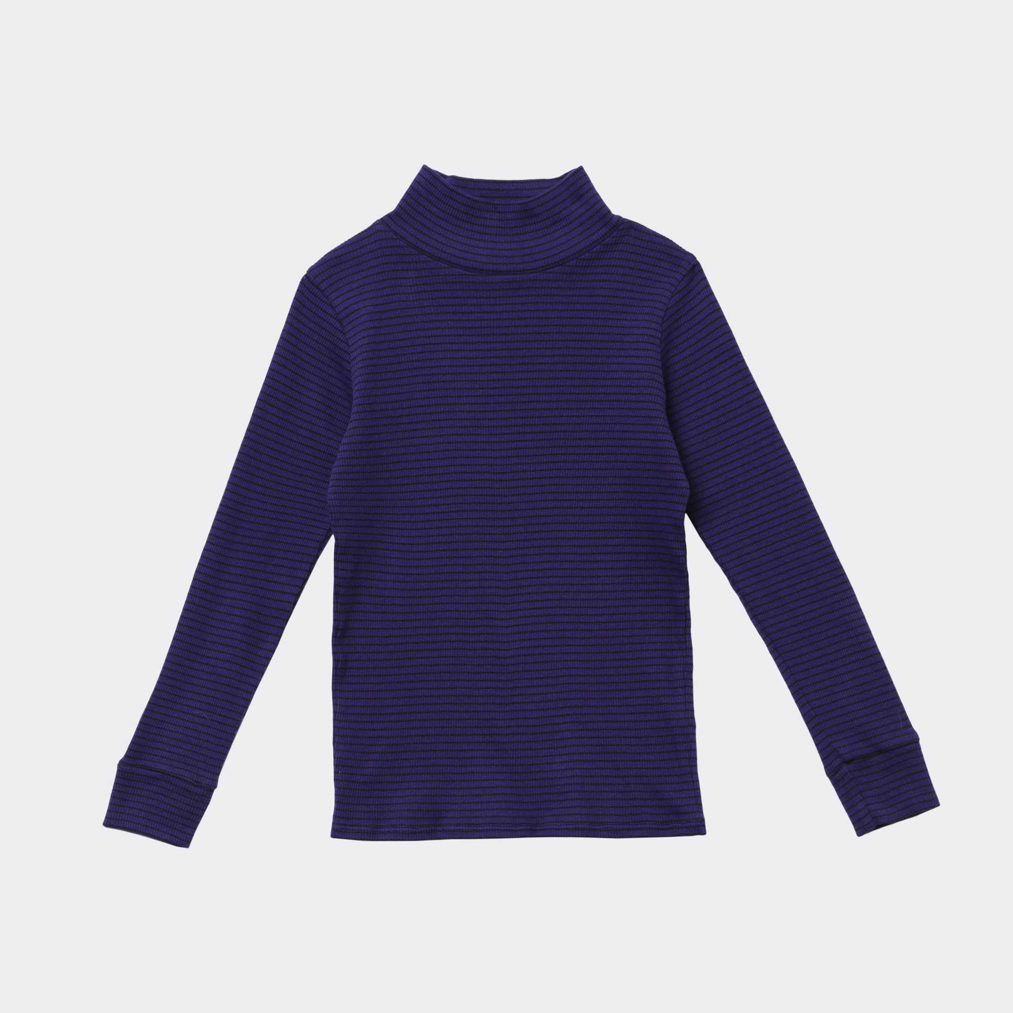 Girls Dark Purple Stripes Cotton T-Shirt