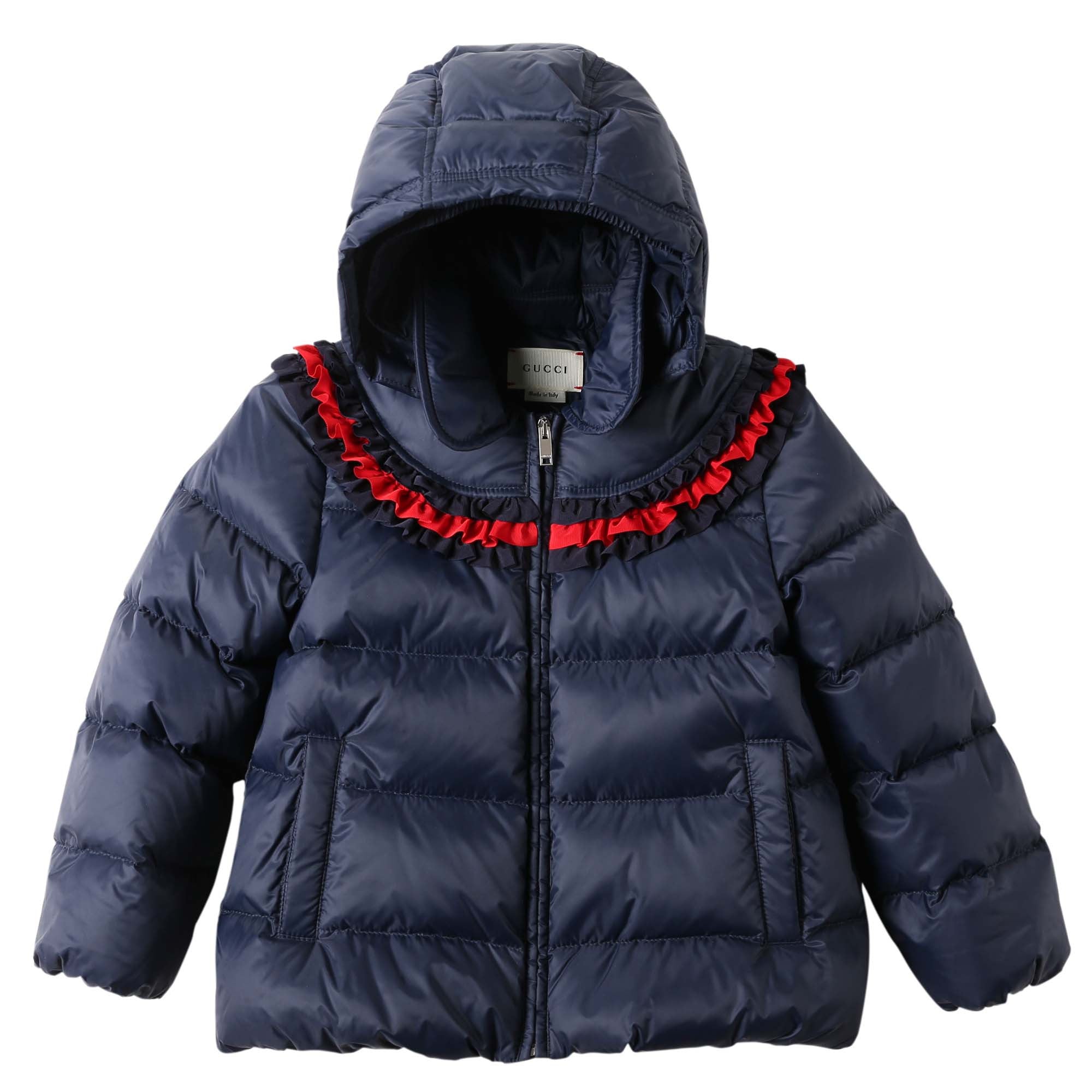 Baby Girls Navy Blue Frilled Trims Padded Down Jacket - CÉMAROSE | Children's Fashion Store - 5