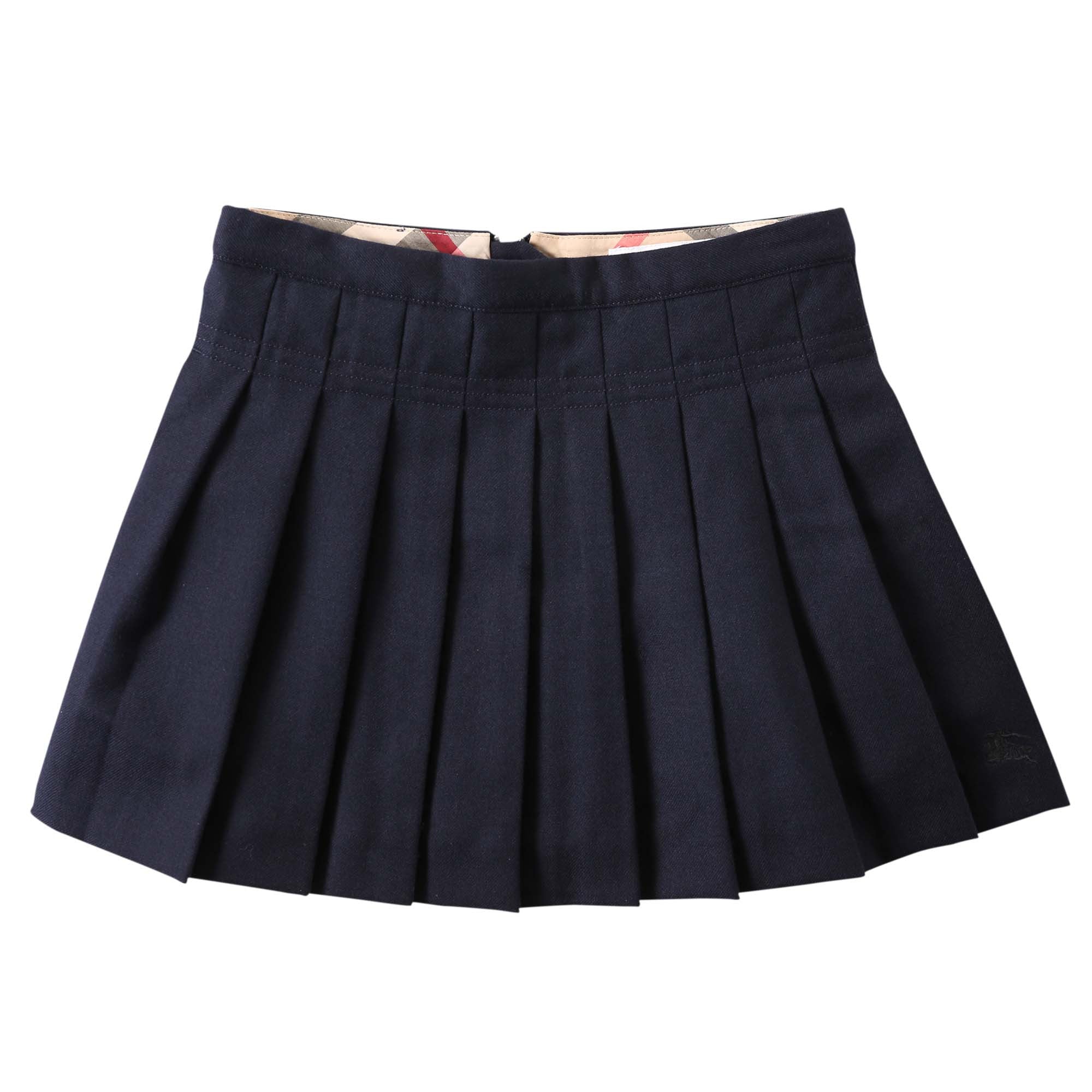 Girls Navy Blue Frilled Wool Skirt - CÉMAROSE | Children's Fashion Store - 1