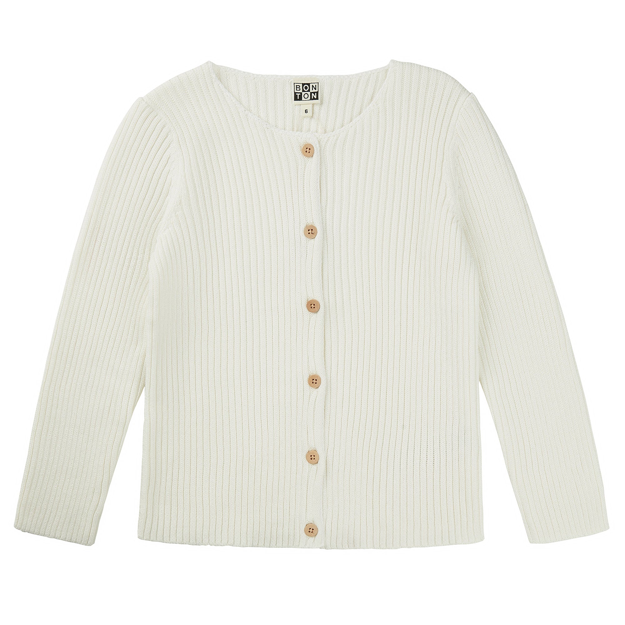 Girls White Cotton Cardigan