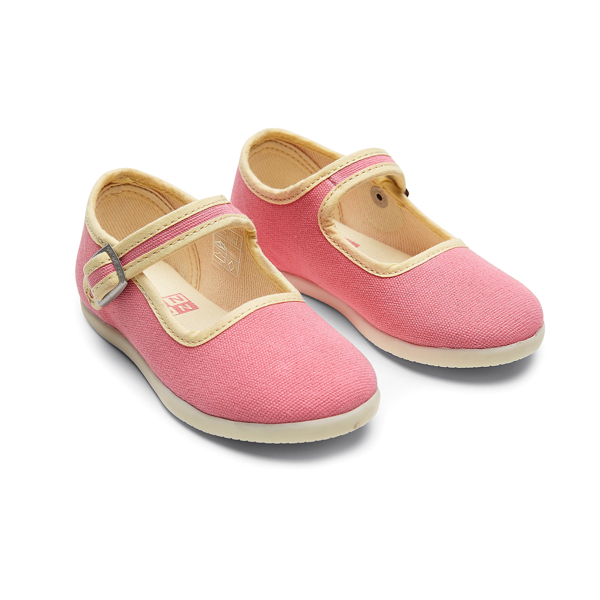 Girls Pink Buckled Cotton Shoes
