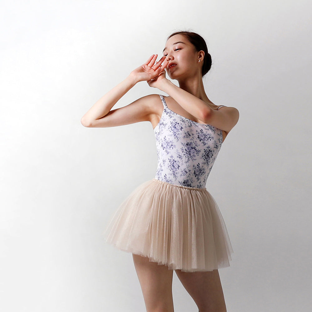 Girls Blue Floral Ballet Onesies