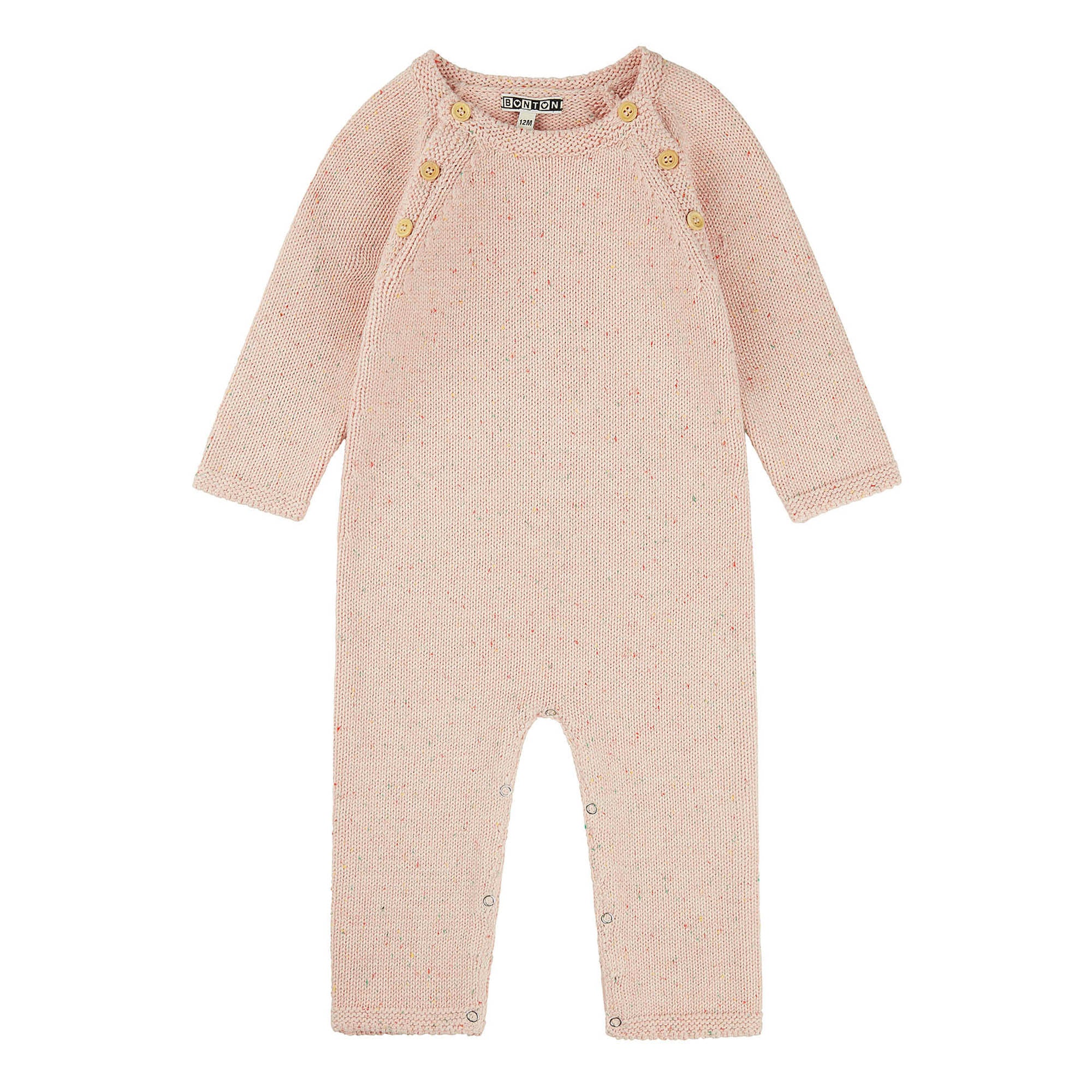 Baby Girls Light Pink Cotton Babysuit