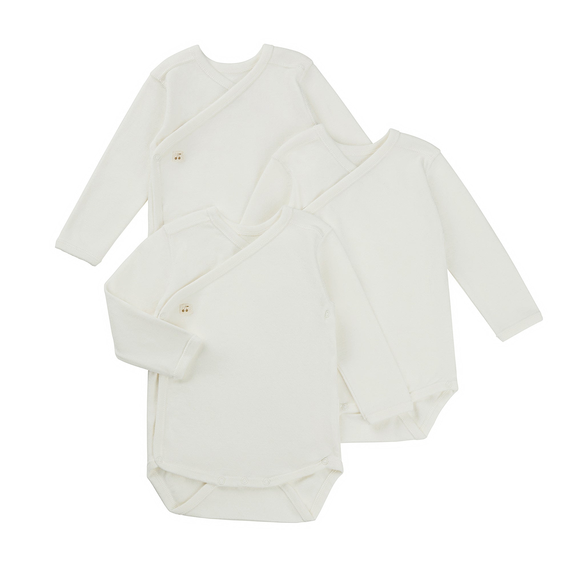 女小童白色纯棉连体衣套装(3件)