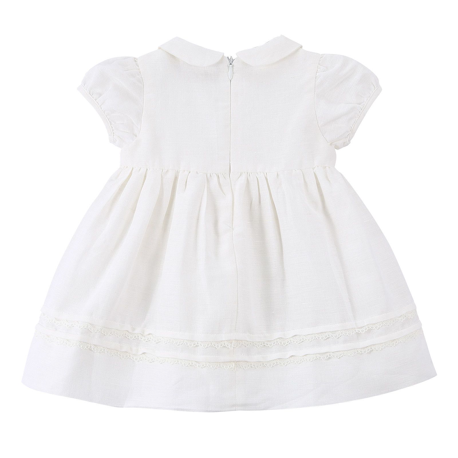Baby Girls Milk White Dress With Peter Pan Collar - CÉMAROSE | Children's Fashion Store - 2
