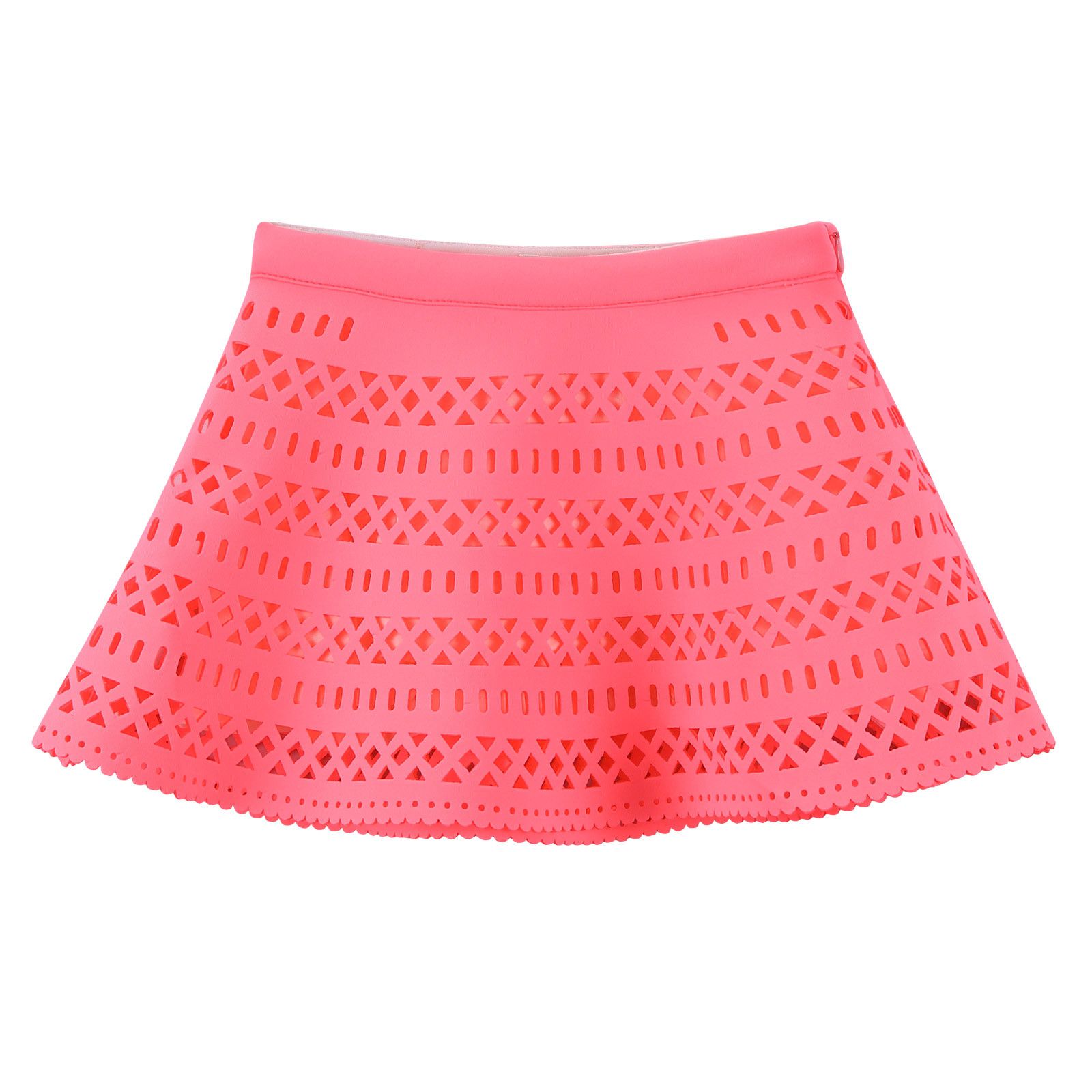 Girls Light Pink Hollow Skirt With Cotton Lining - CÉMAROSE | Children's Fashion Store - 1