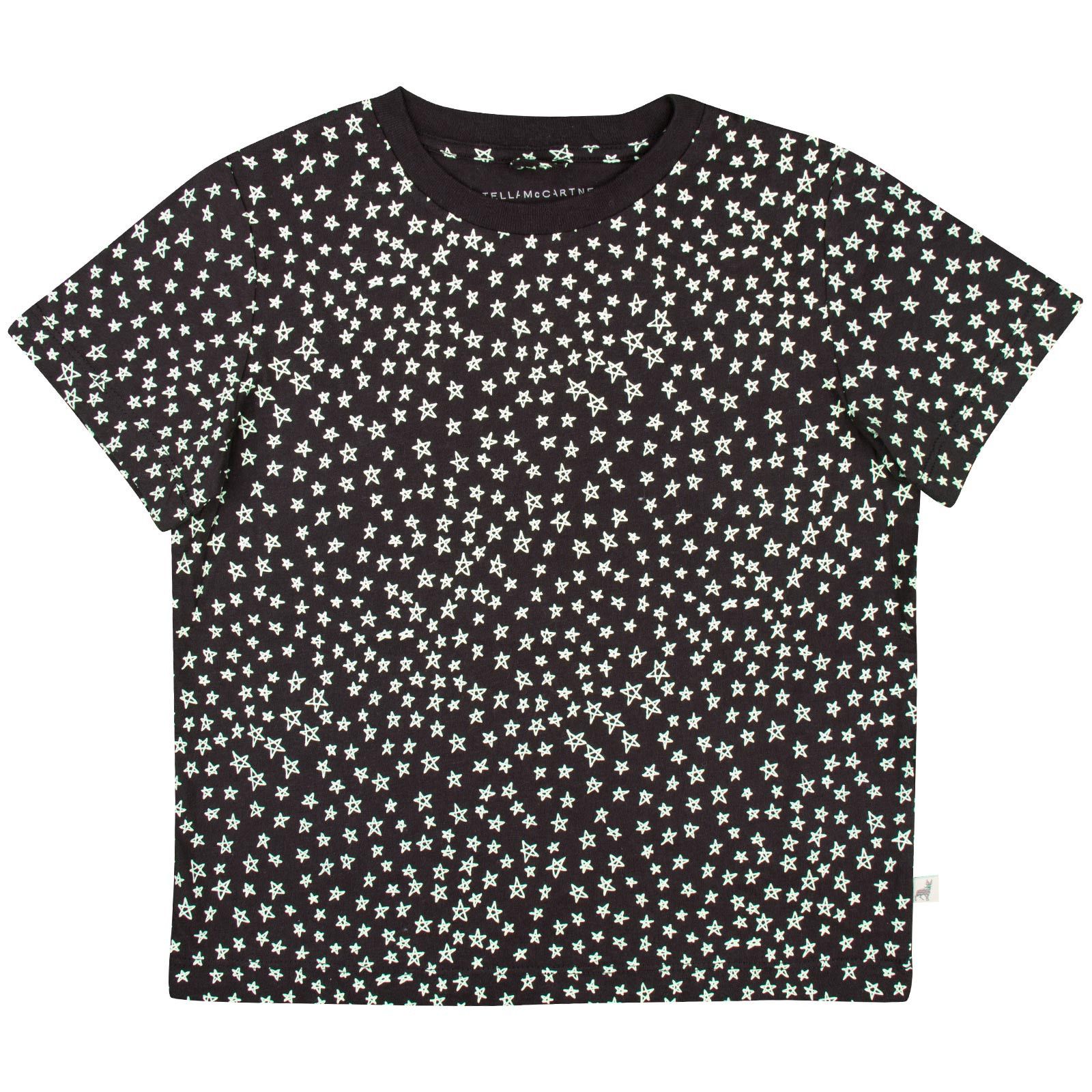 Arlo Boys Black Cotton T-Shirt With Silver Stars - CÉMAROSE | Children's Fashion Store - 1
