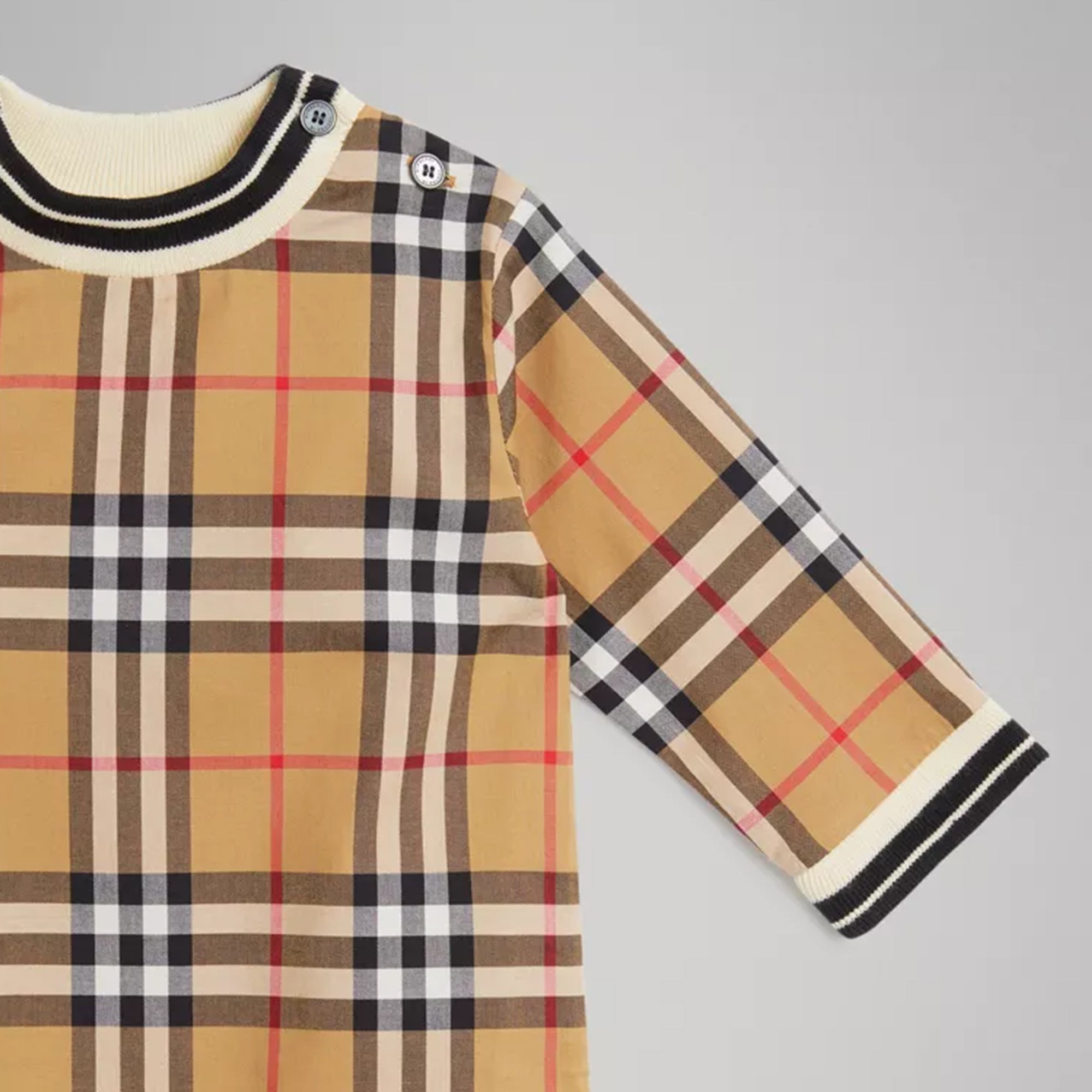 Baby Yellow Check Cotton Babysuit