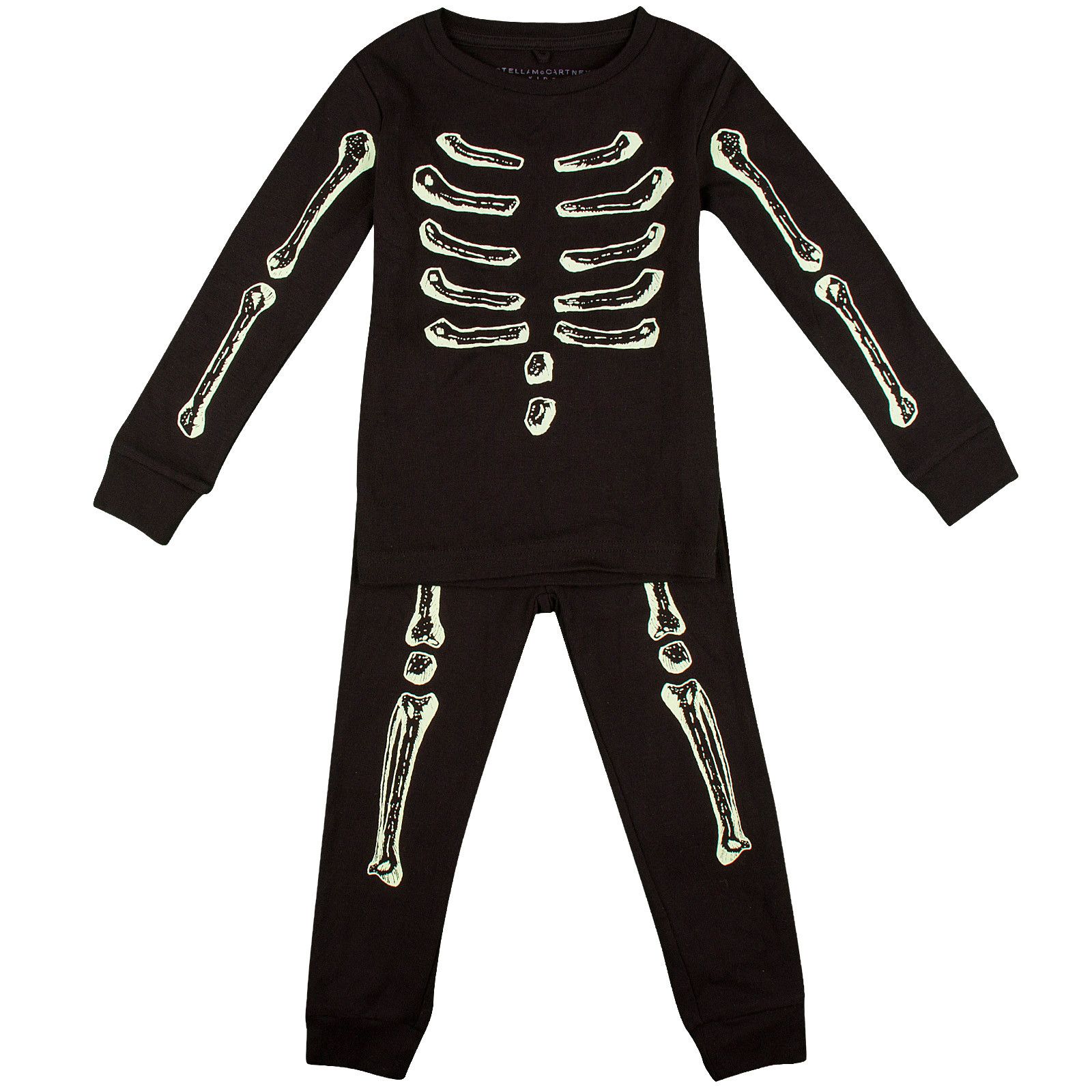 Louie Boys Black Glow-in-the Dark Skeleton Printed Cotton  Pyjama - CÉMAROSE | Children's Fashion Store - 1