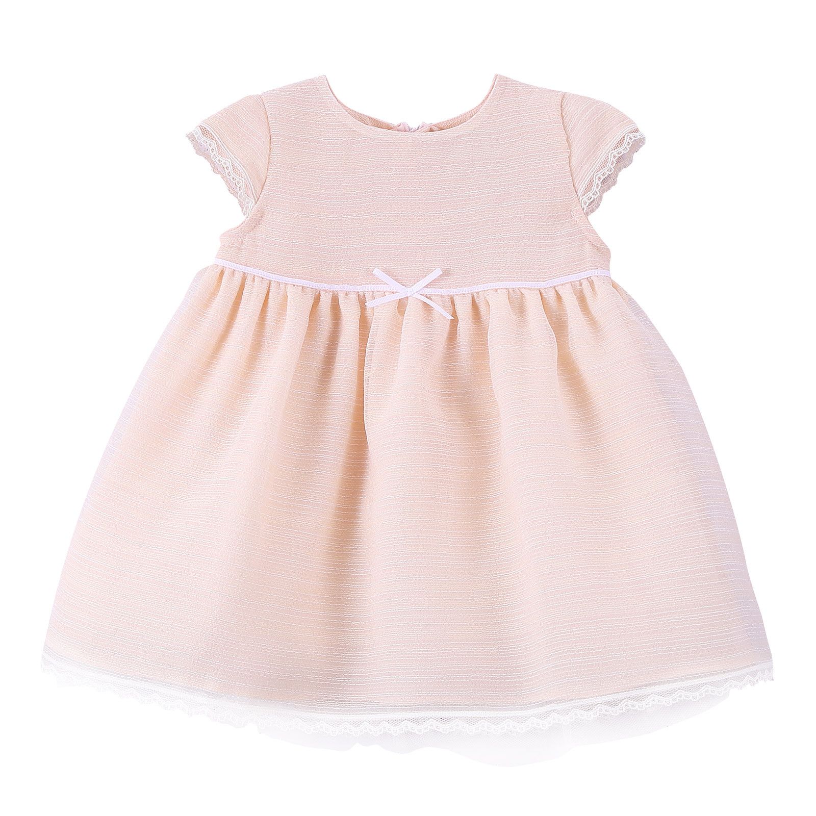 Baby Girls Light Pink Dress With Lace Hems - CÉMAROSE | Children's Fashion Store - 1