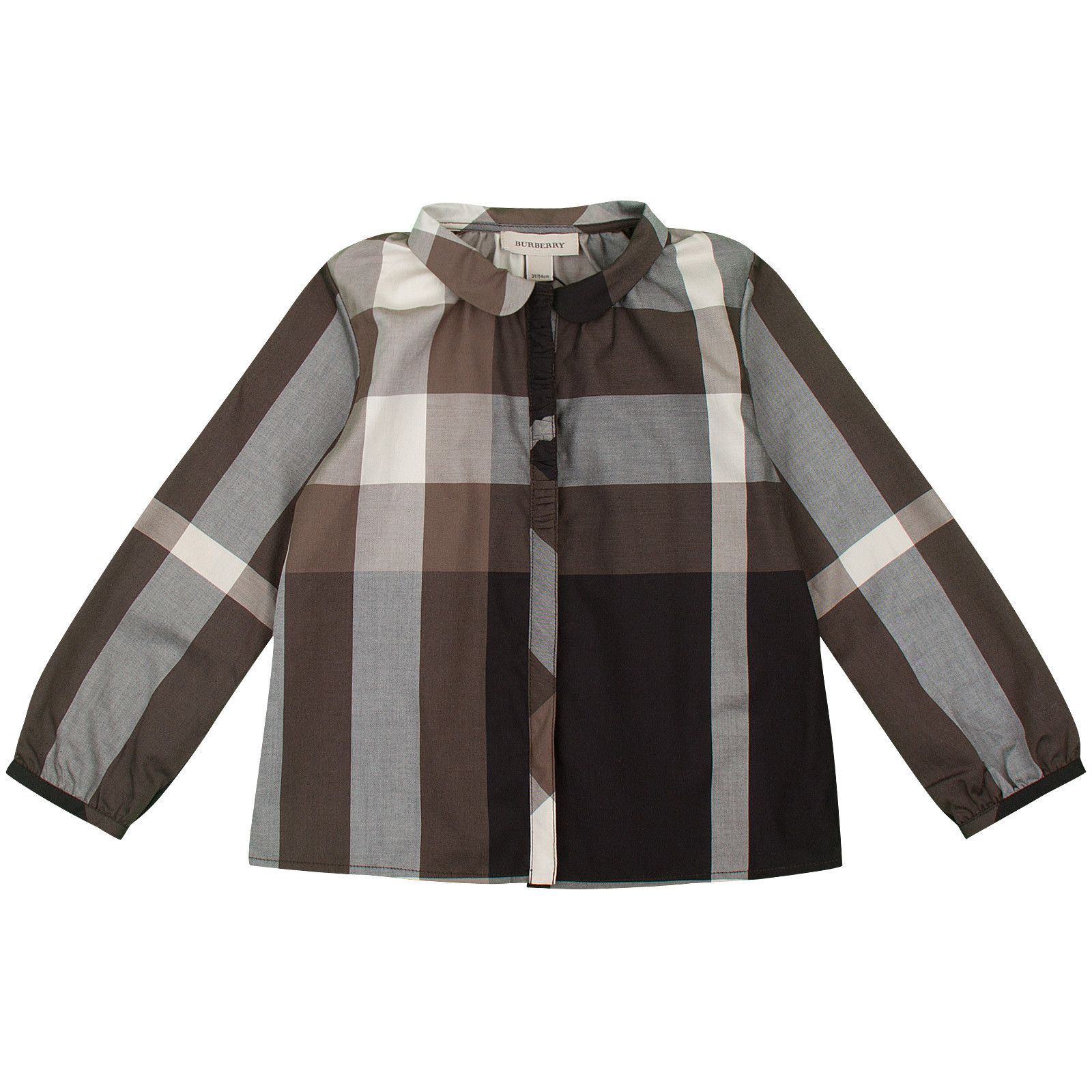 Baby Girls Black&Beige Check Cotton Blouse - CÉMAROSE | Children's Fashion Store - 1