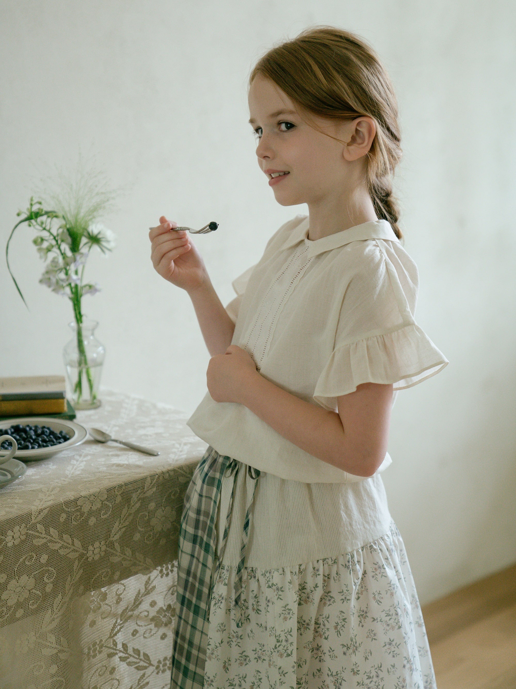 Girls White Cotton Top