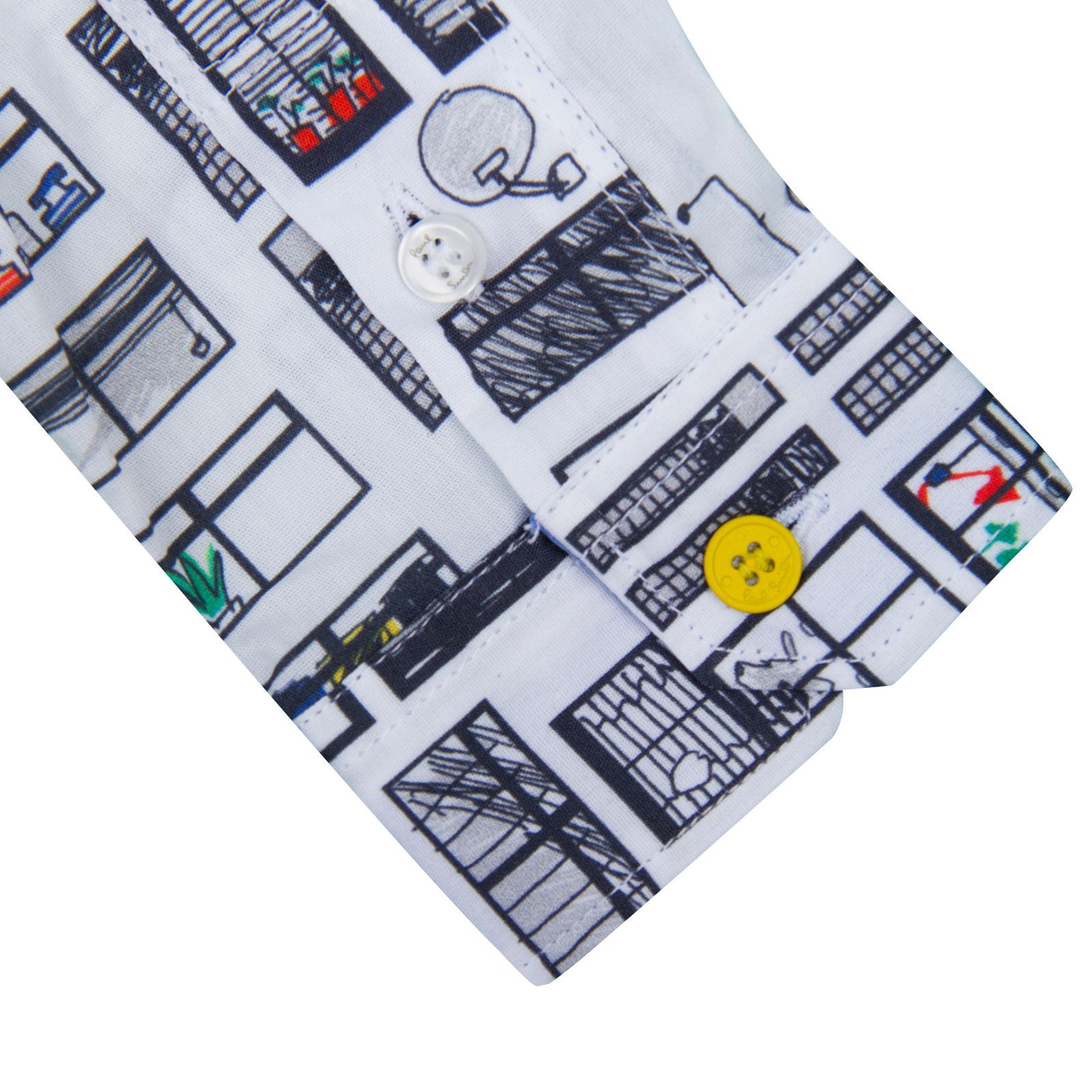 Boys White Windows Printed Cotton Shirt - CÉMAROSE | Children's Fashion Store - 4