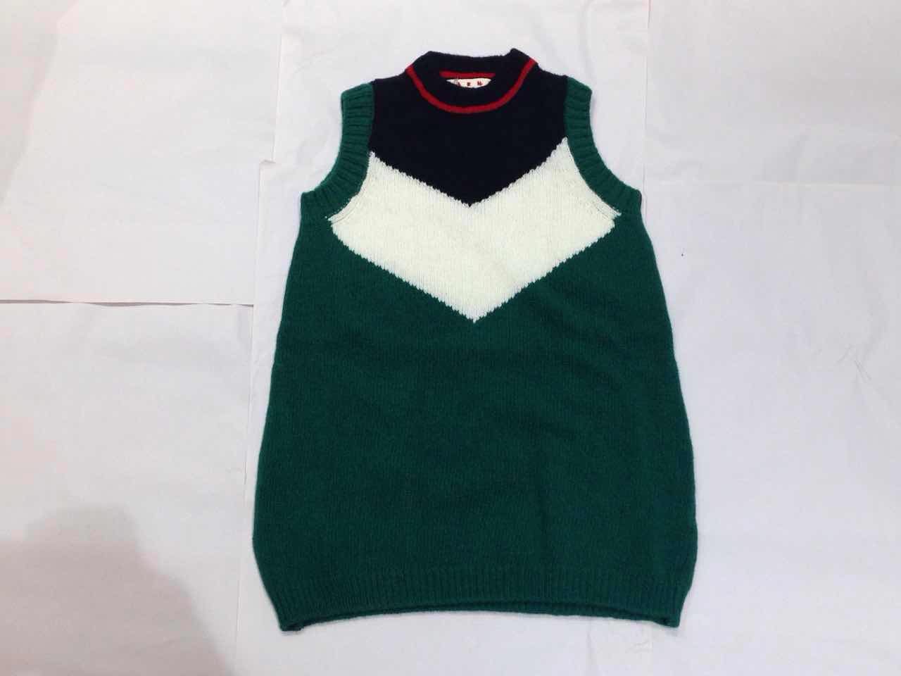 Girls  Dark  Green  Wool    Dress
