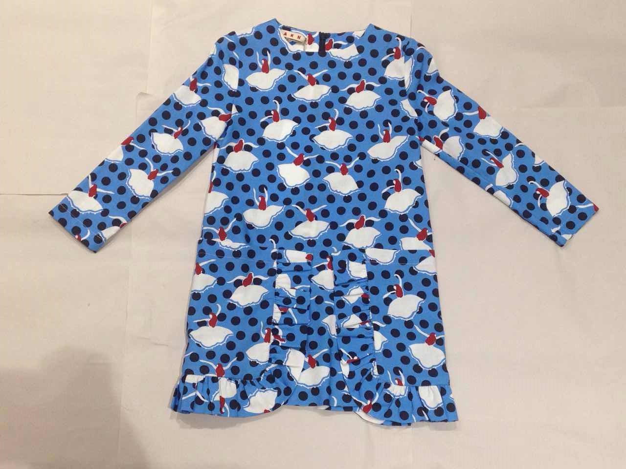 Girls  Blue  Dancer Printed Dress