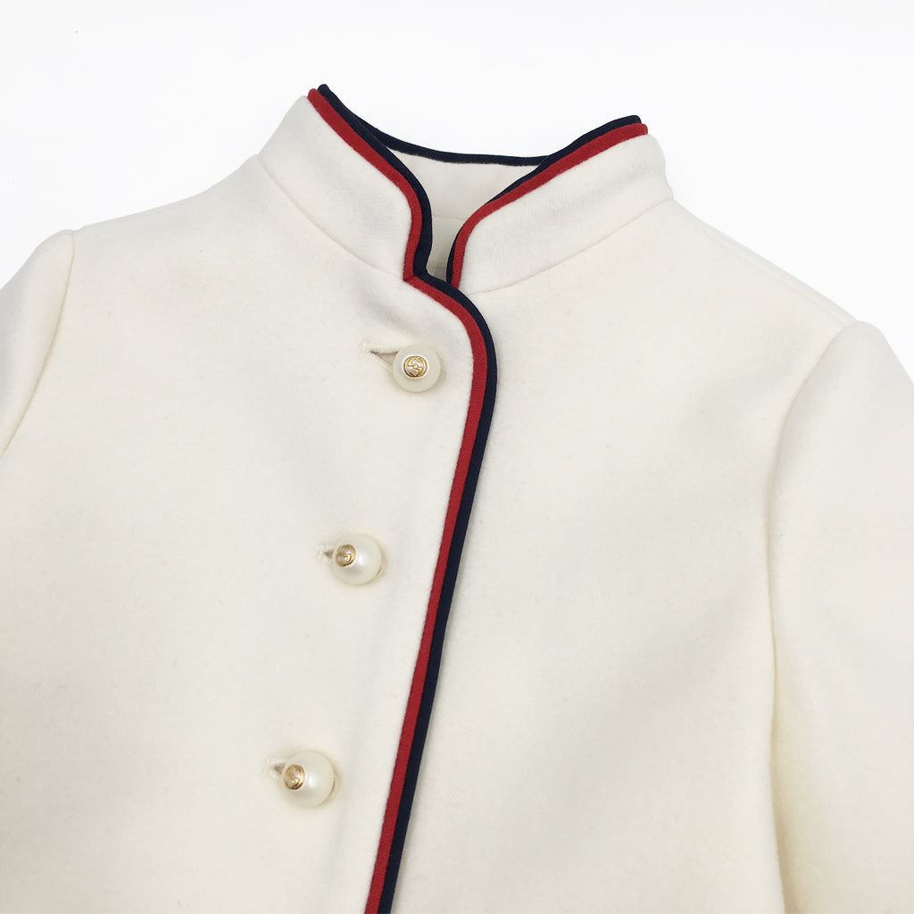Baby  Girls  White  Woven   Coat
