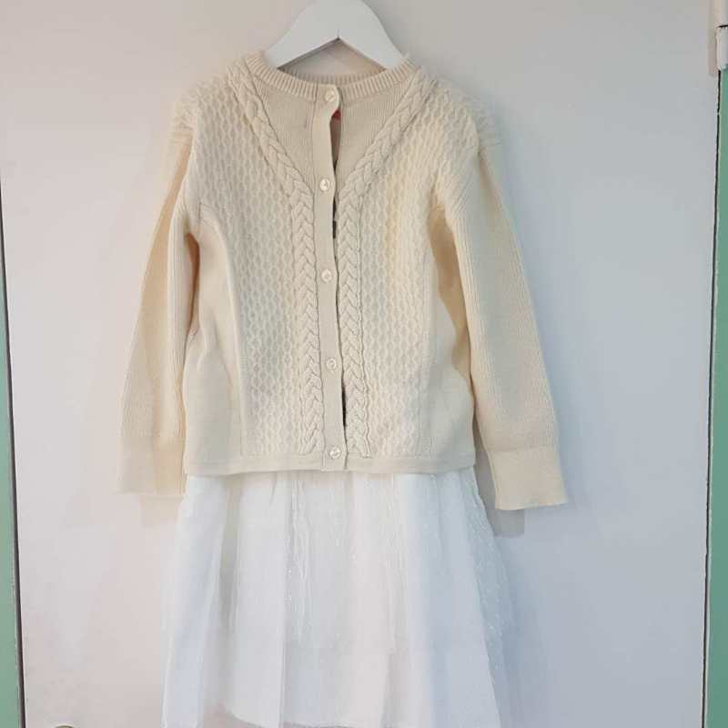 Girls Natural White Cashmere Dresse