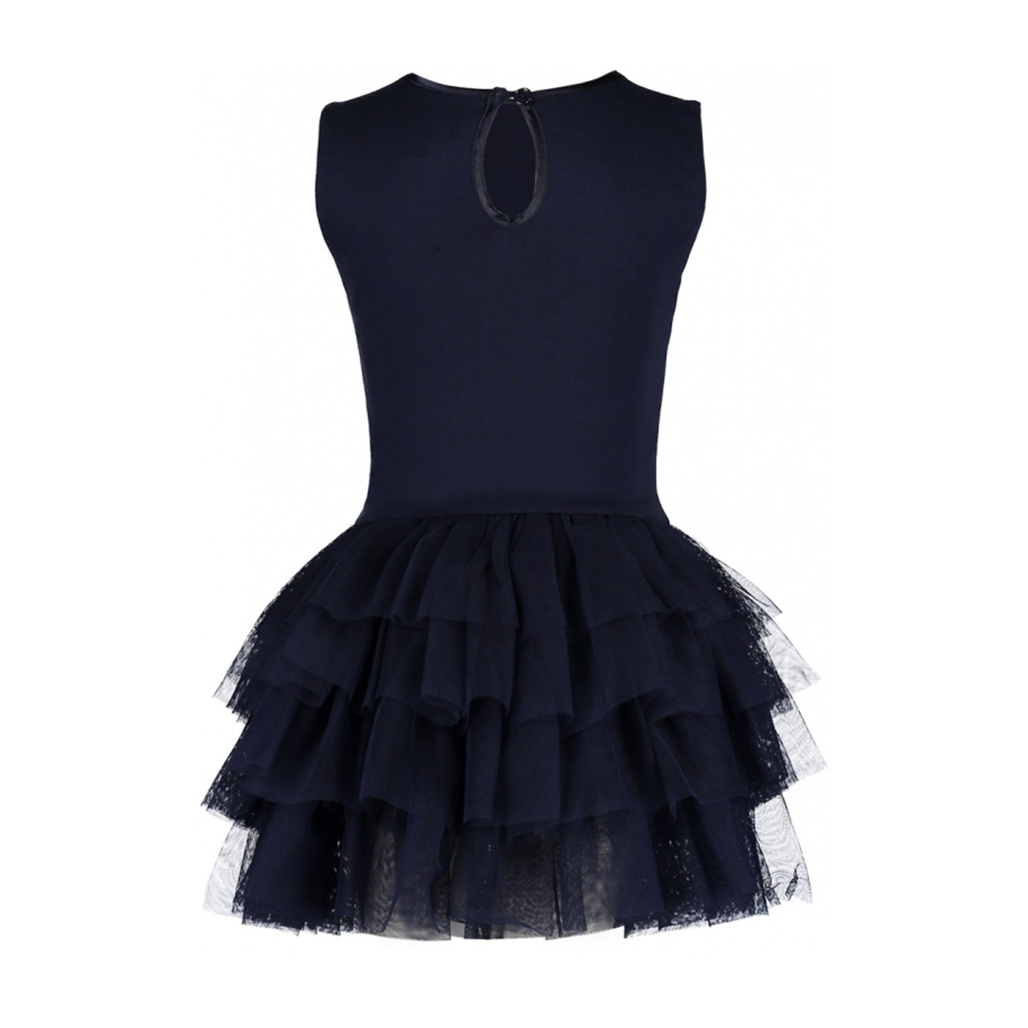Girls Navy Cotton Dress