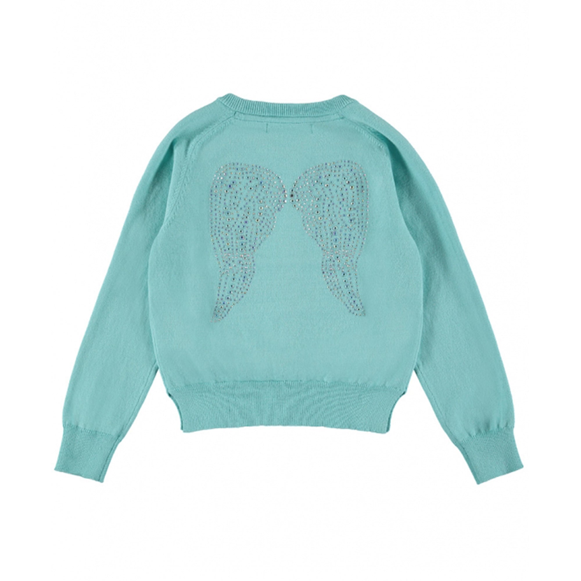 Girls Aqua Cotton Cardigan