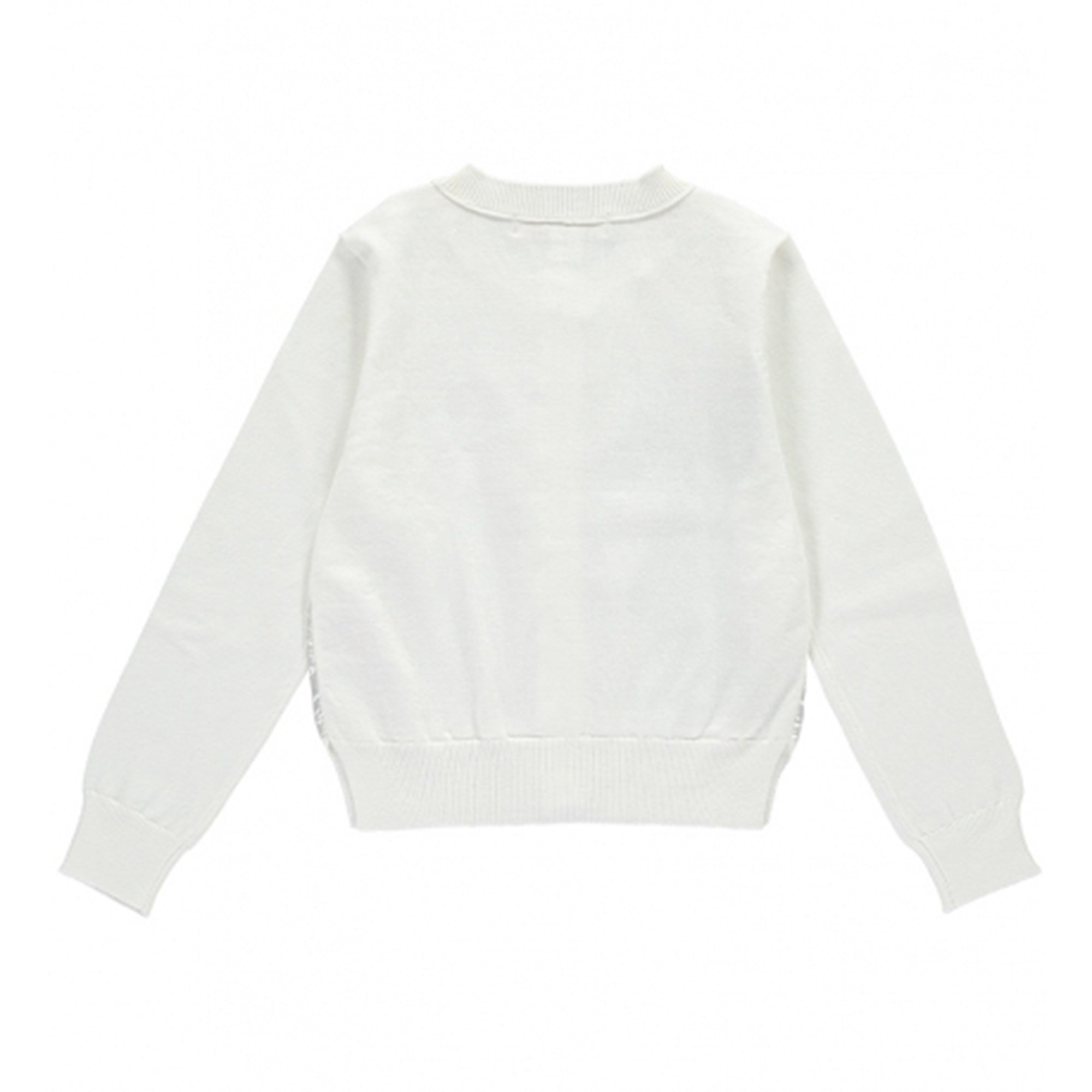 Girls White Rabbit Cotton Cardigan