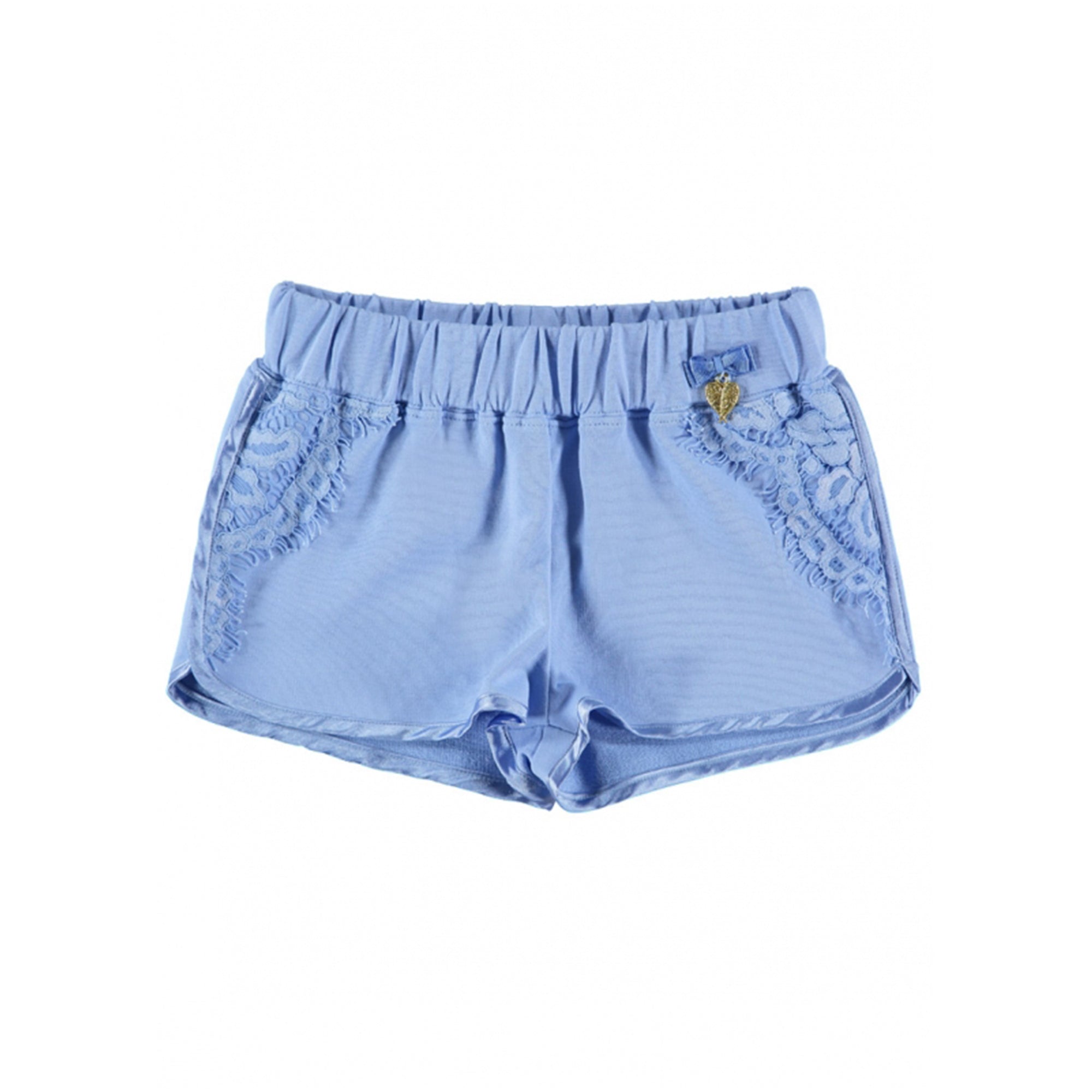 Girls Blue Cotton Knitted Short