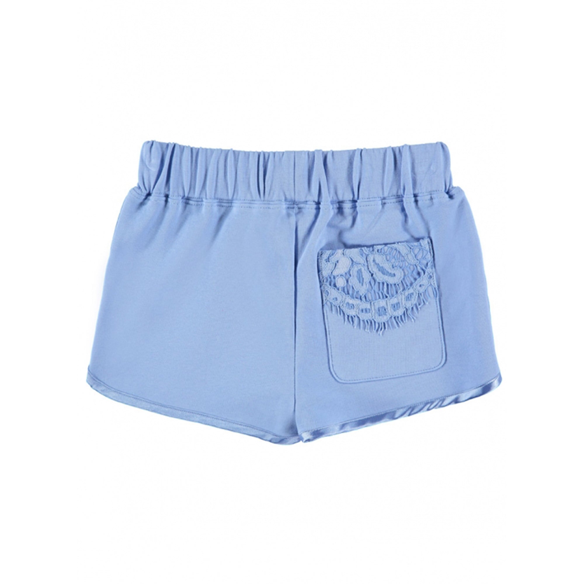 Girls Blue Cotton Knitted Short