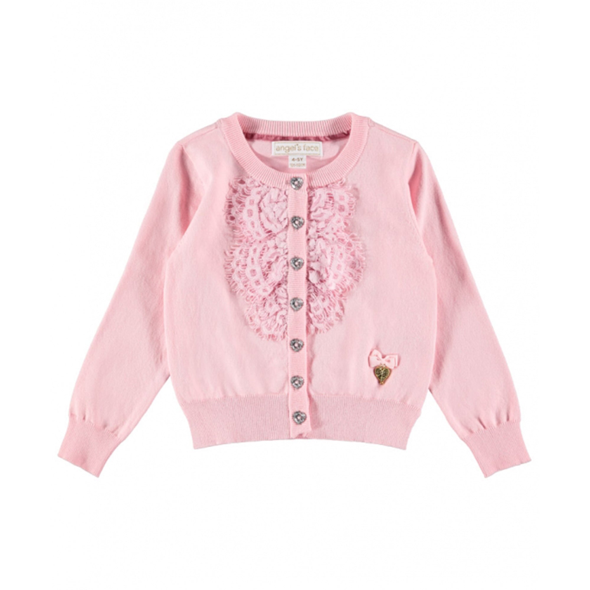 Girls Rose Pink Cotton Cardigan
