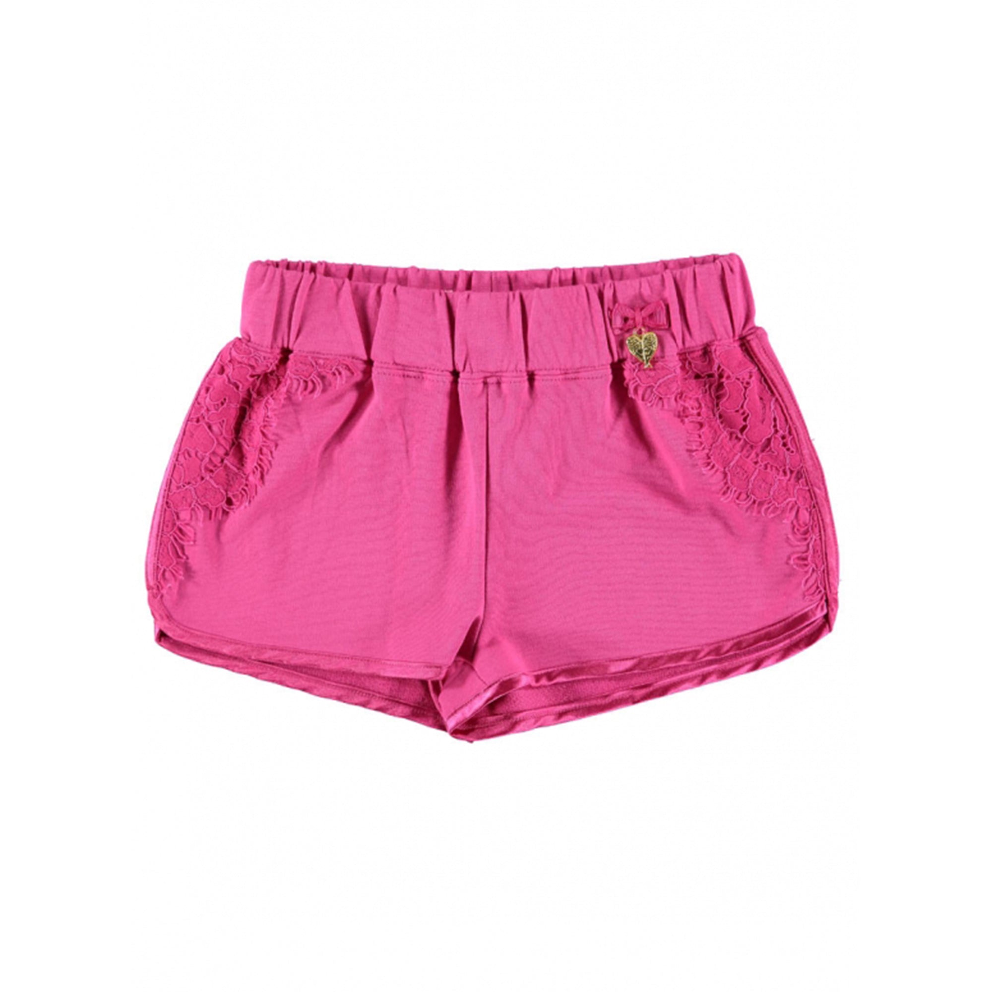 Girls Fuchsia Cotton Knitted Short