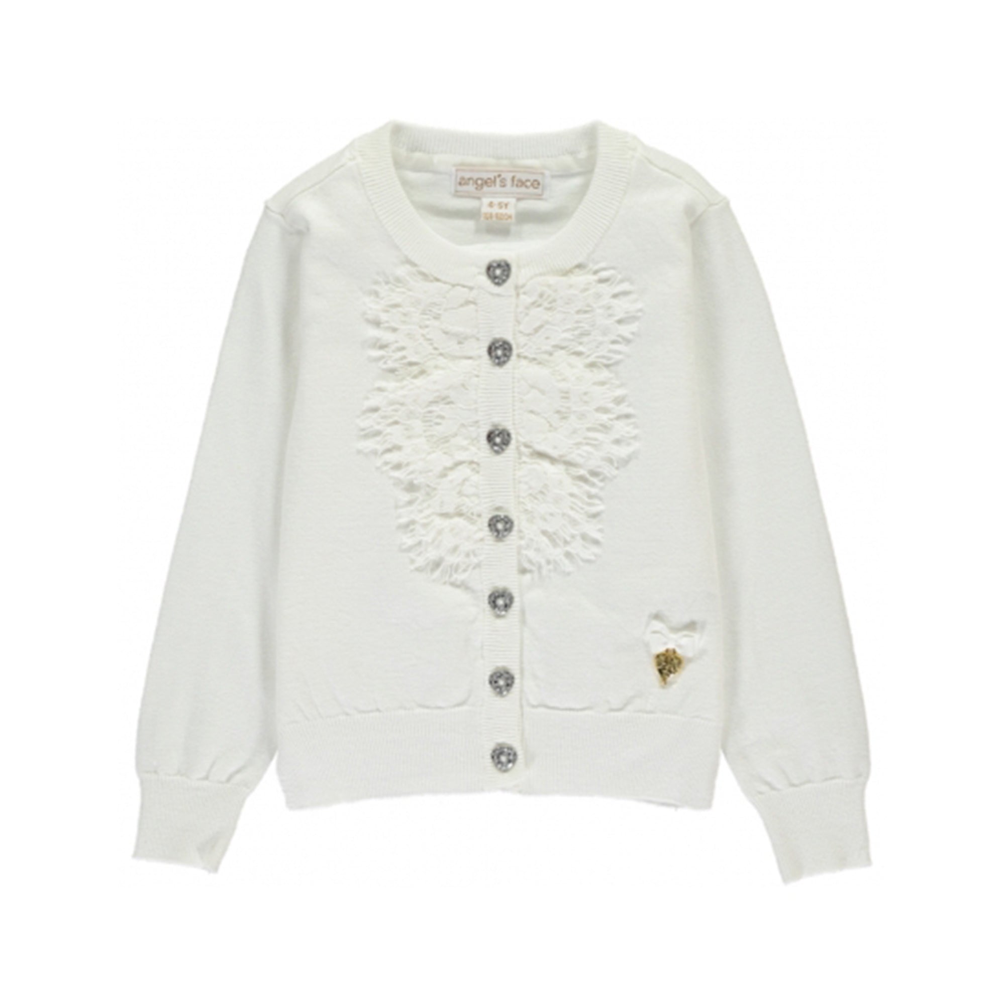 Girls White Cotton Cardigan