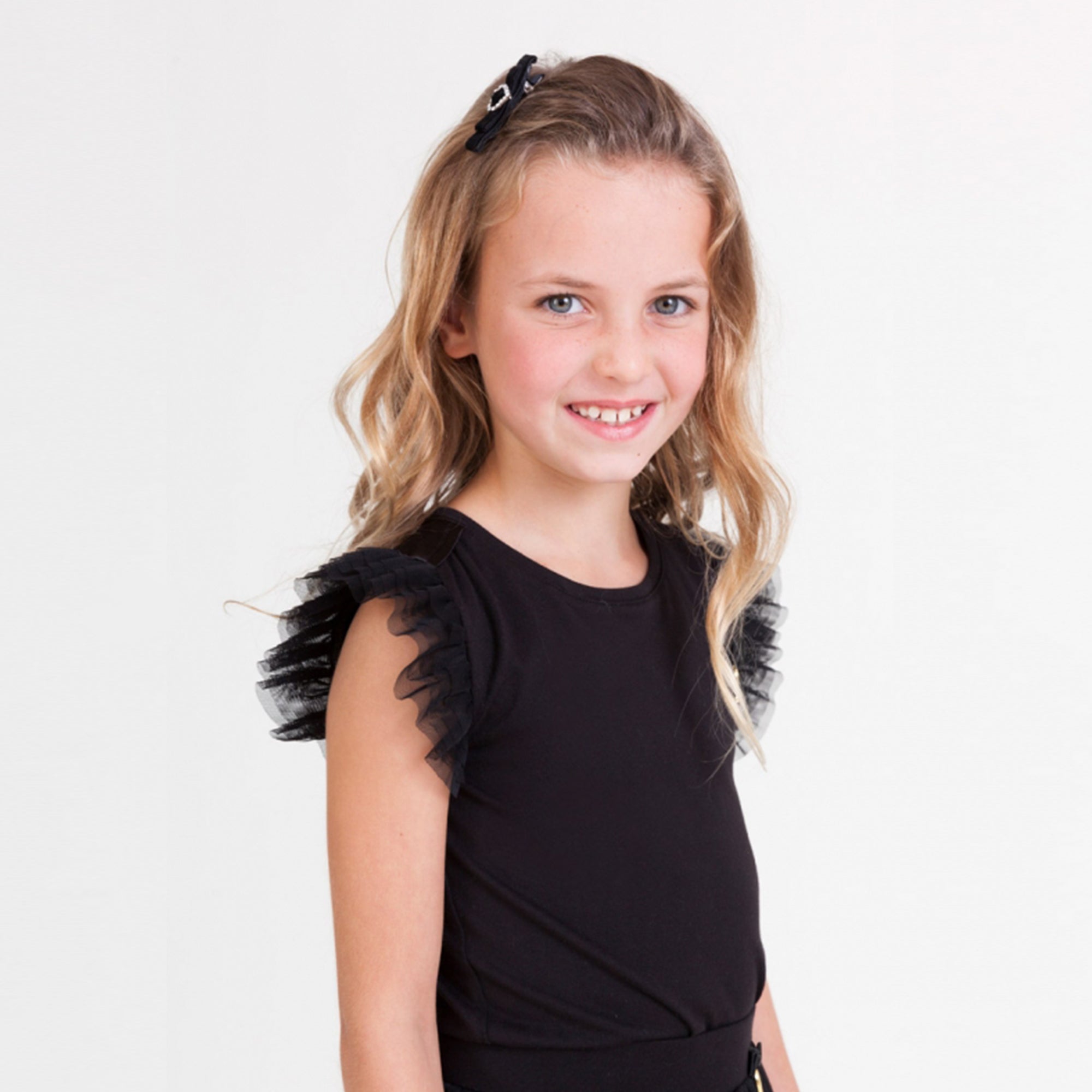 Girls Black Cotton Top
