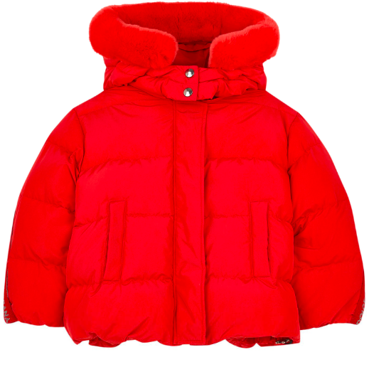 Girls Light Bordeaux Down Jacket