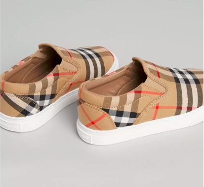Girls & Boys Antique Yellow Check Shoes