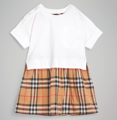 Baby Girls White Cotton Jersy Dress