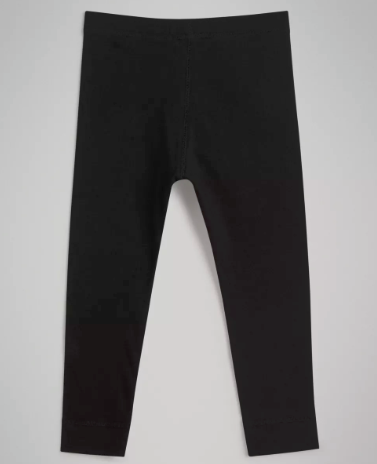 Girls Black Logo Cotton Leggings