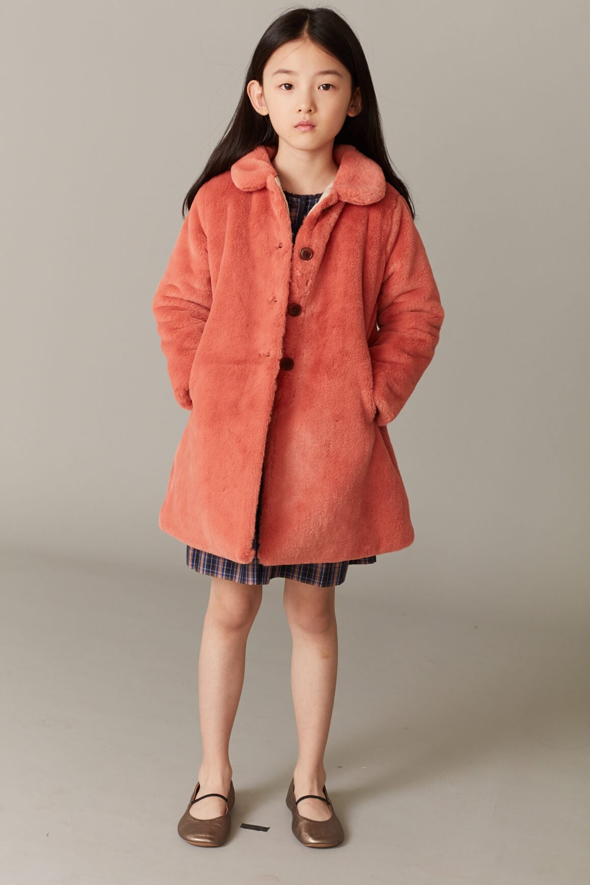 Girls Pink Pocket Coat