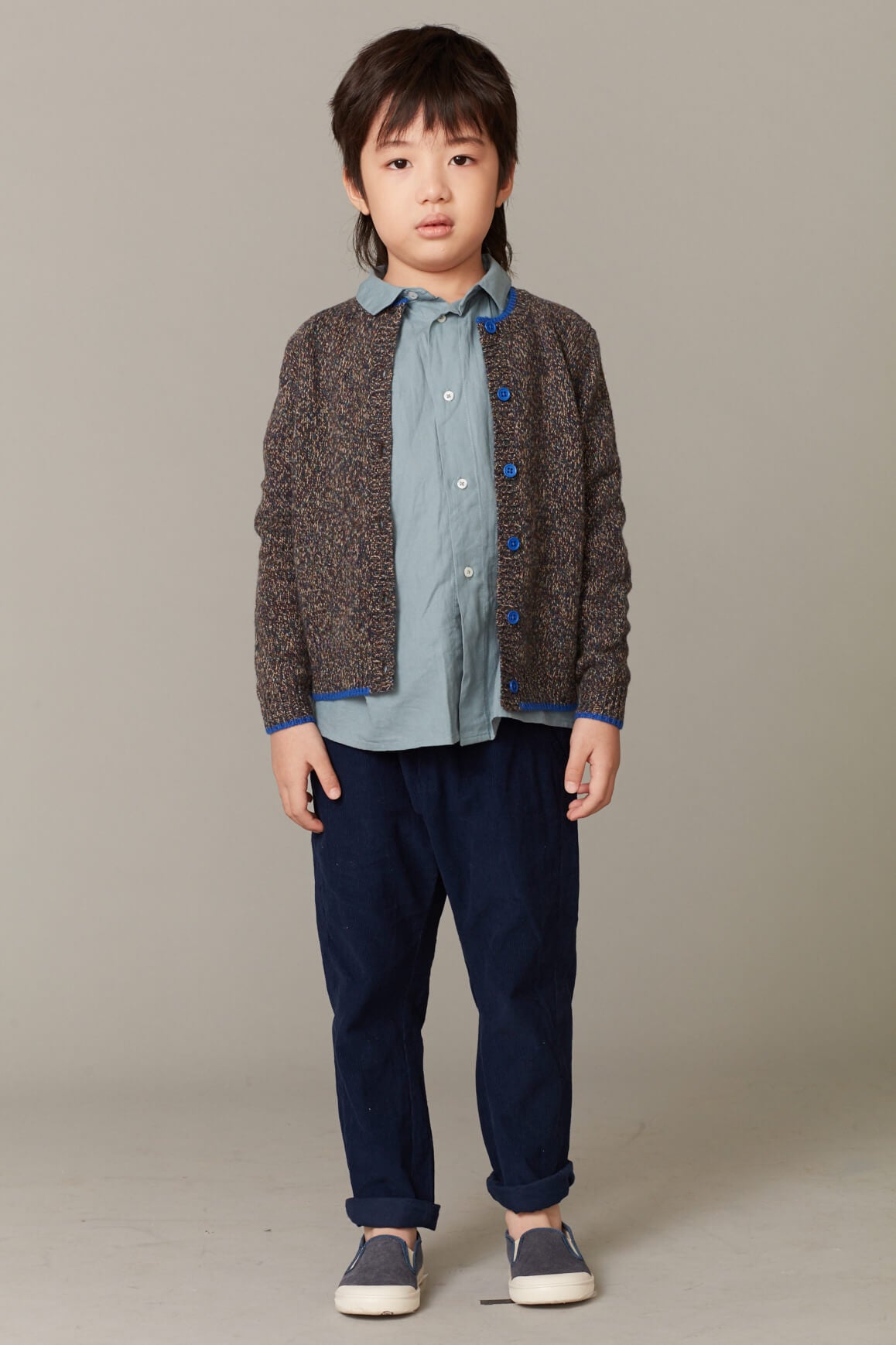 Girls Dark Blue Cotton Trousers