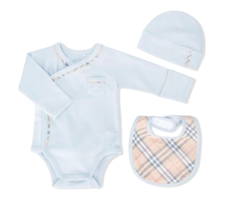 Baby Ice Blue Cashmere Babysuit
