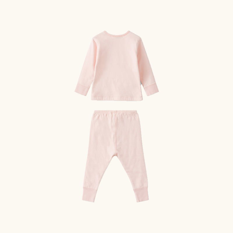 Baby Girls Light Pink Cotton Babysuit