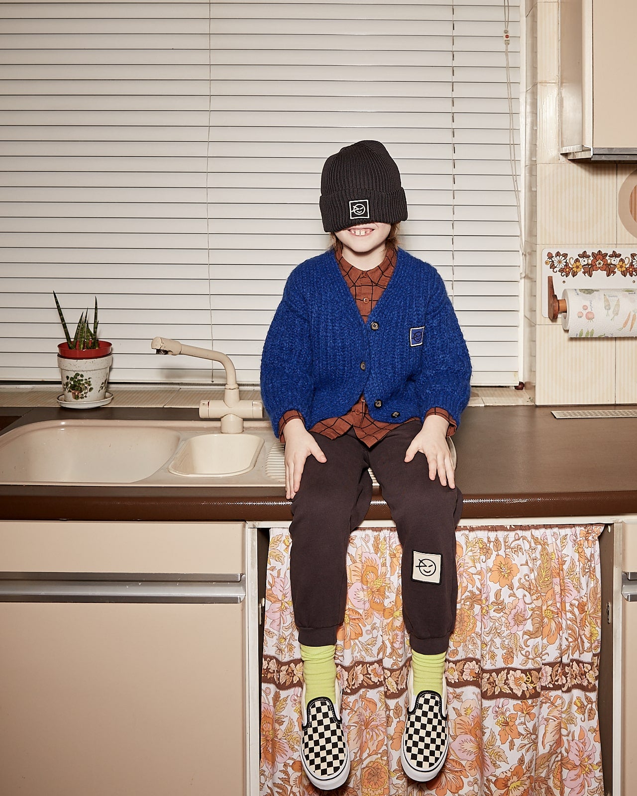 Boys & Girls Black Cotton Trousers