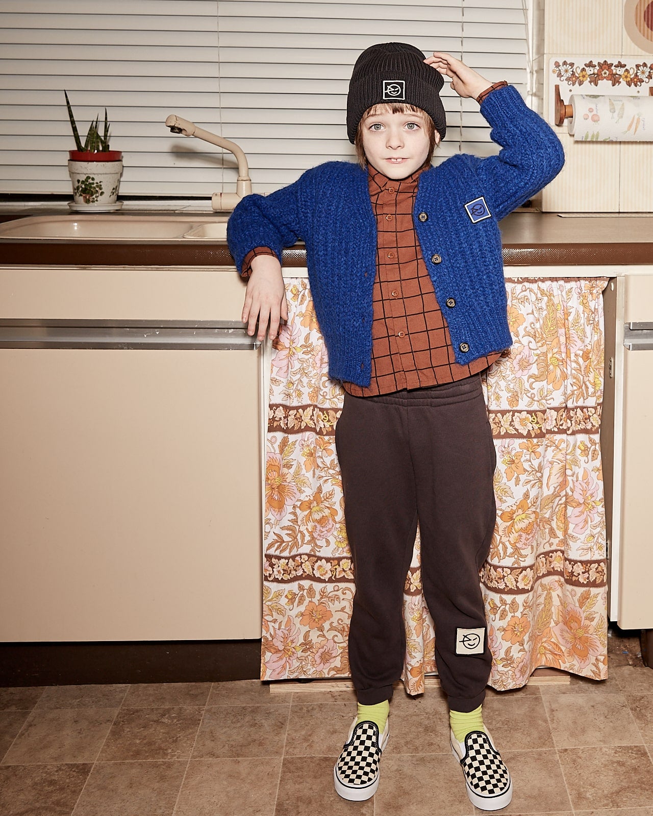Boys & Girls Black Cotton Trousers